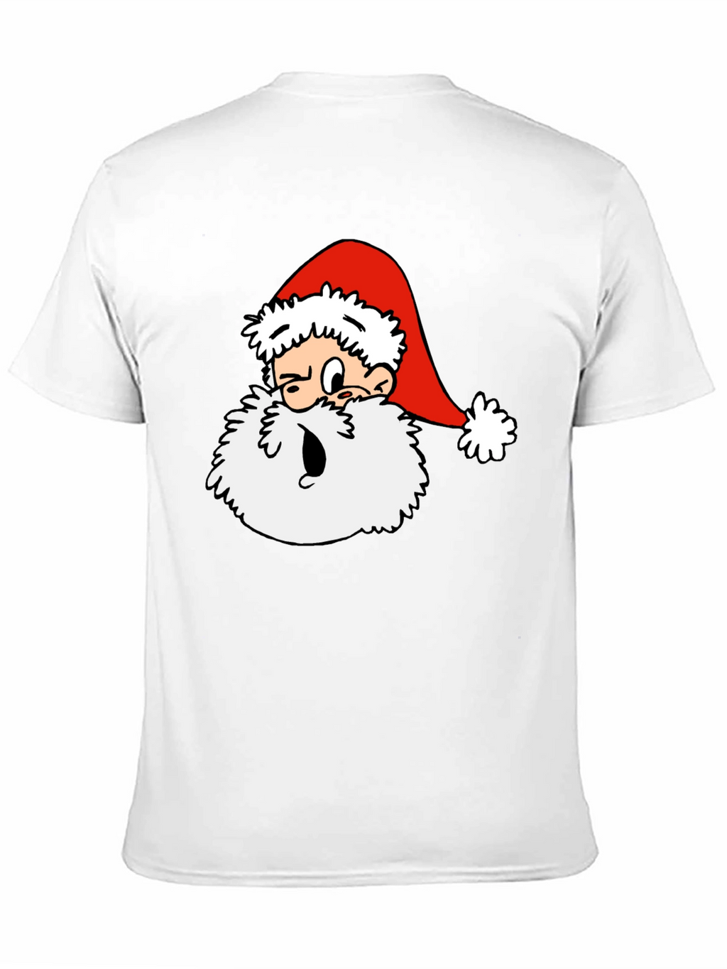 Cartoon Santa Graphic T-Shirt - Black
