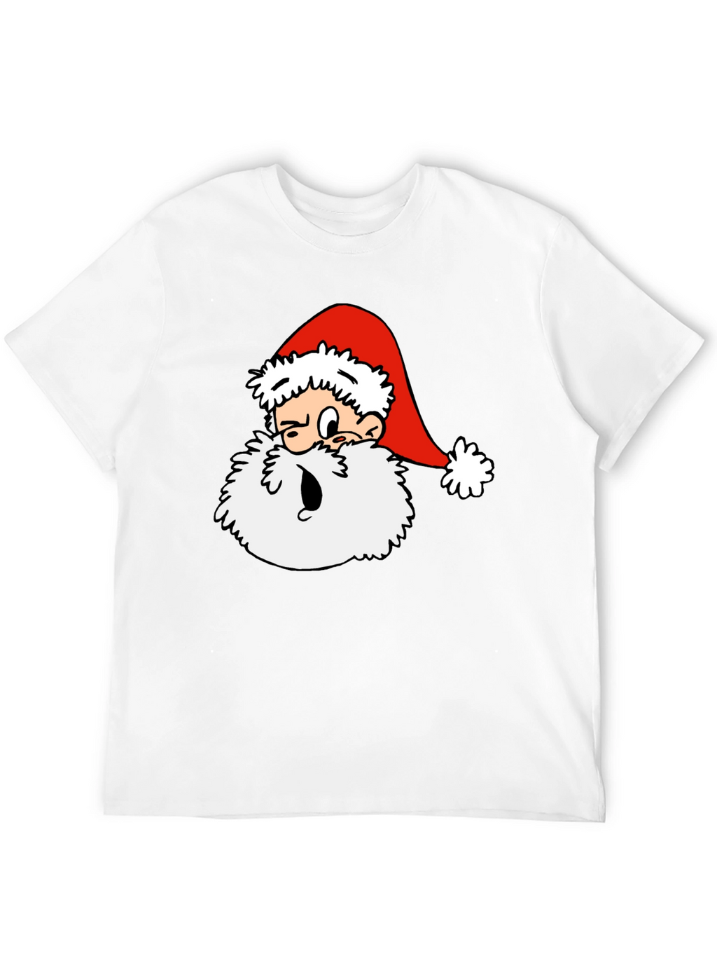 Cartoon Santa Graphic T-Shirt - Black
