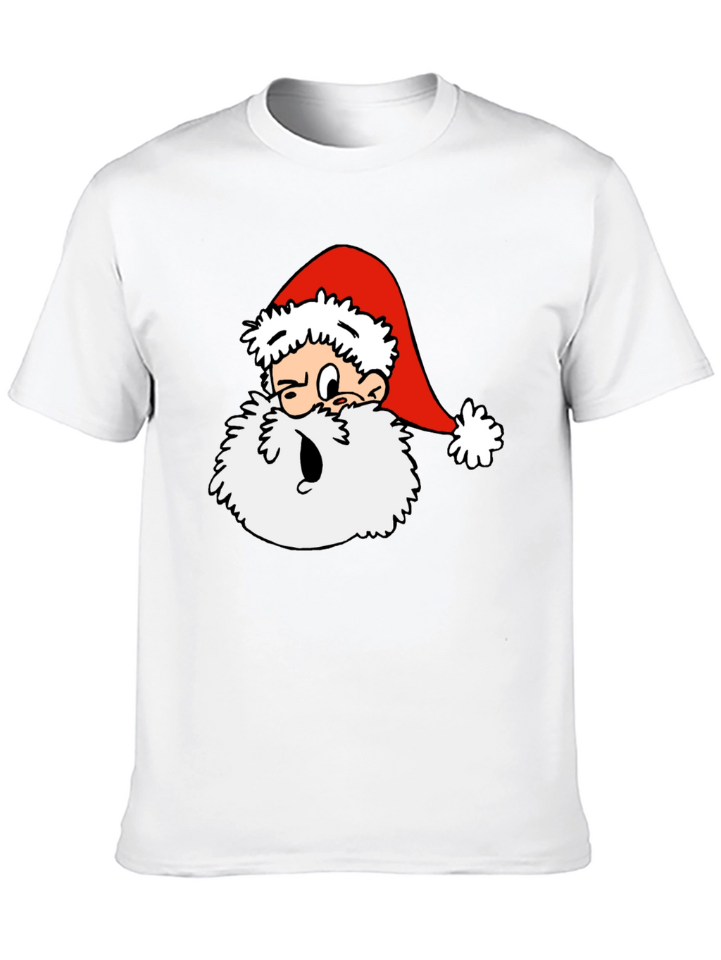 Cartoon Santa Graphic T-Shirt - Black