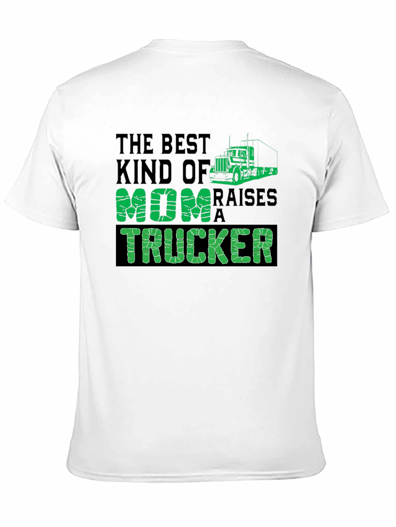 Best Kind of Mom Raises a Trucker Black T-Shirt