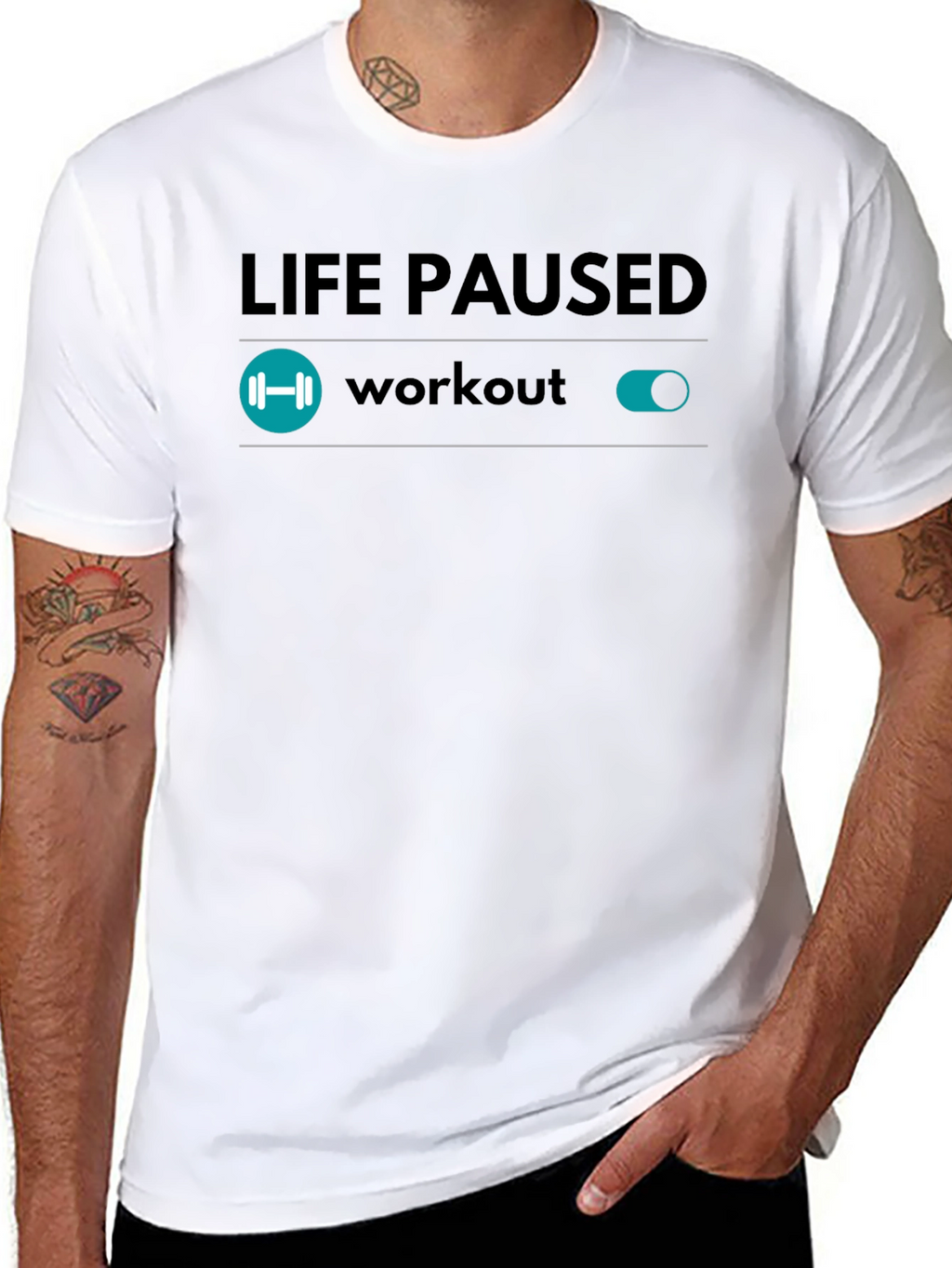 Life Paused Workout Mode T-Shirt - Black