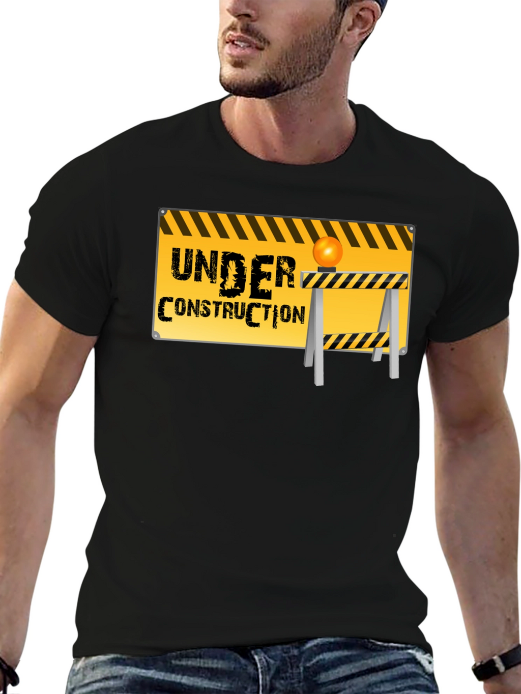 Under Construction Graphic Tee - Black