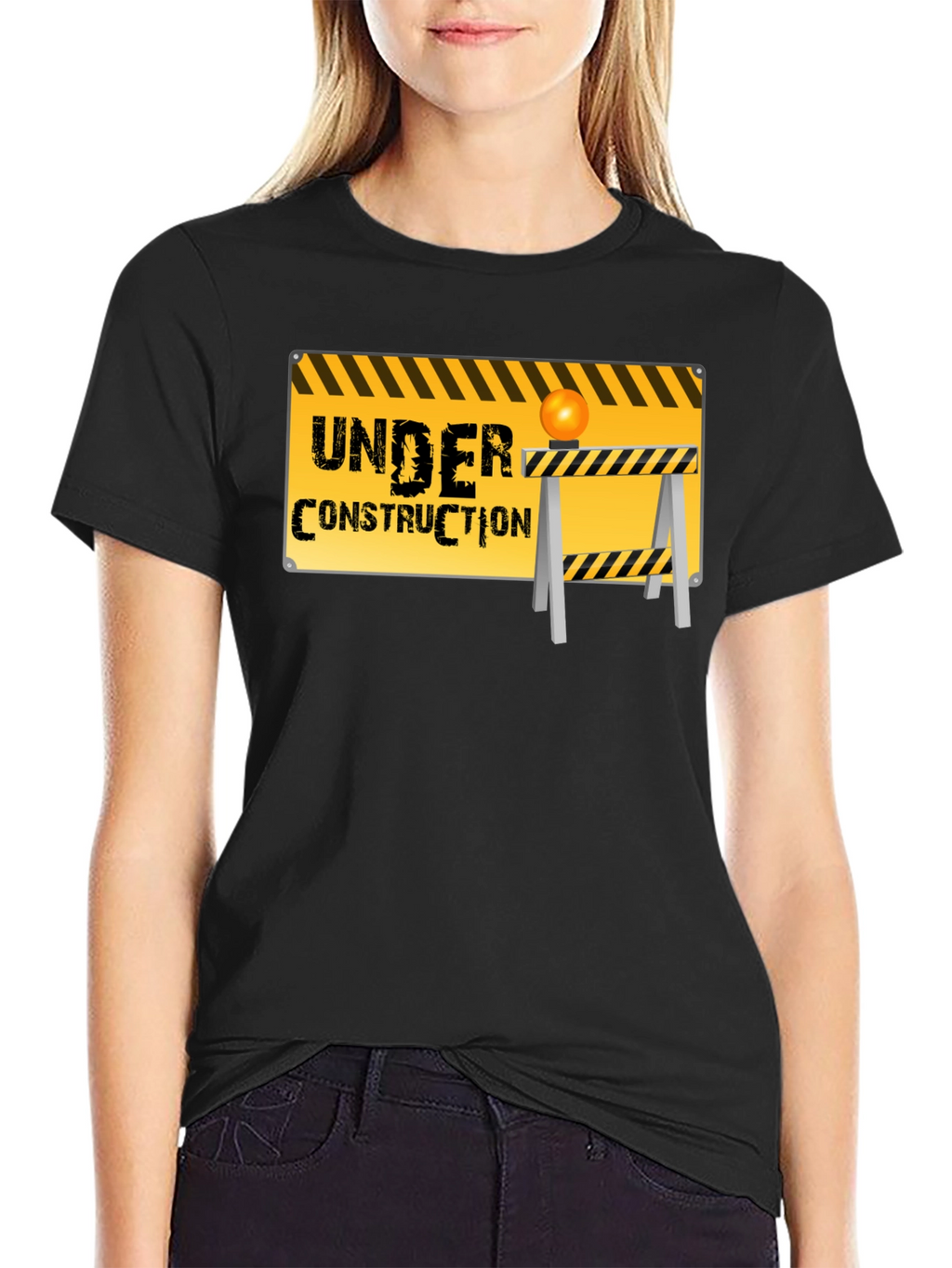 Under Construction Graphic Tee - Black