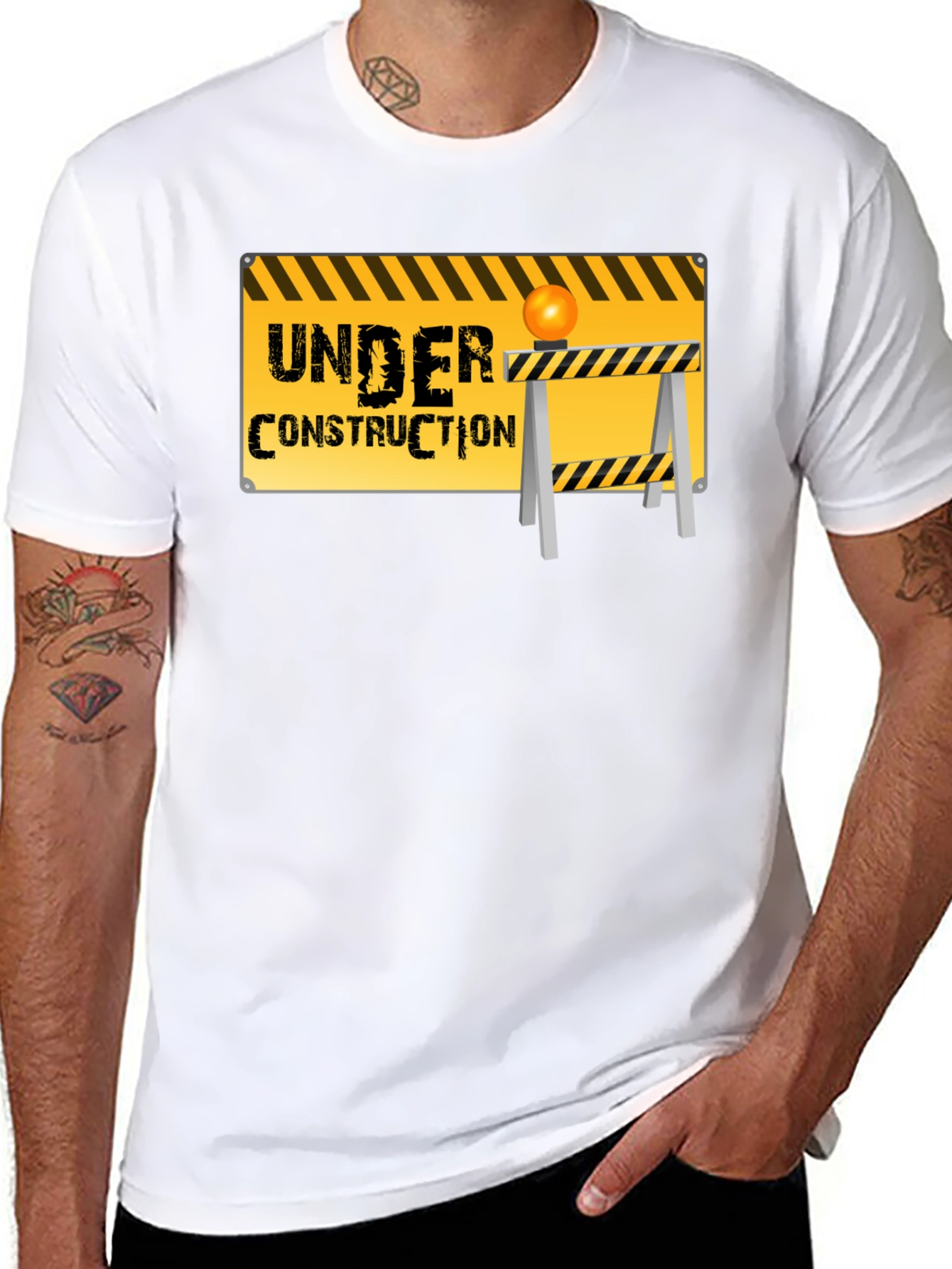 Under Construction Graphic Tee - Black