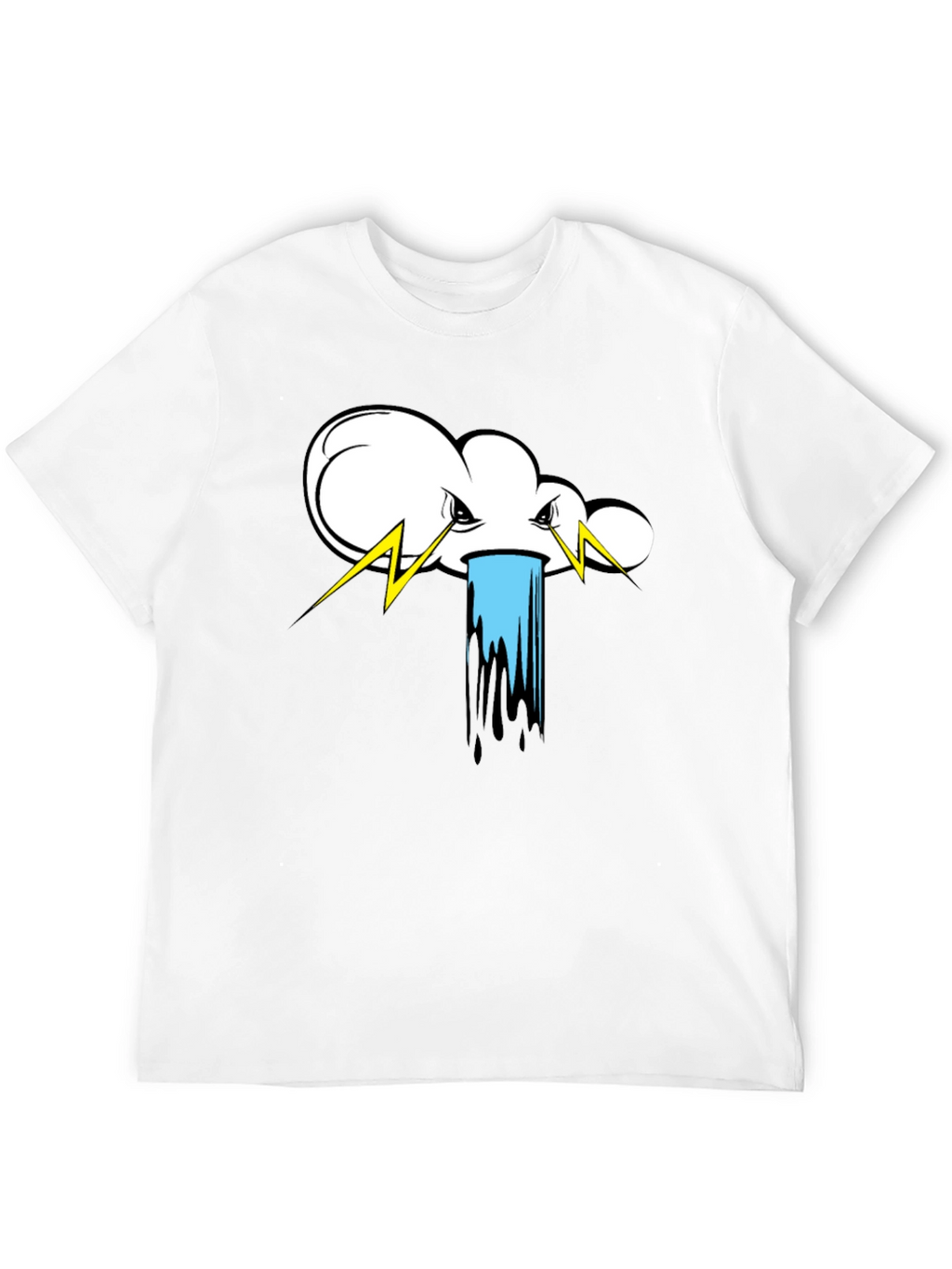 Storm Cloud Graphic Tee - Black Cotton T-Shirt