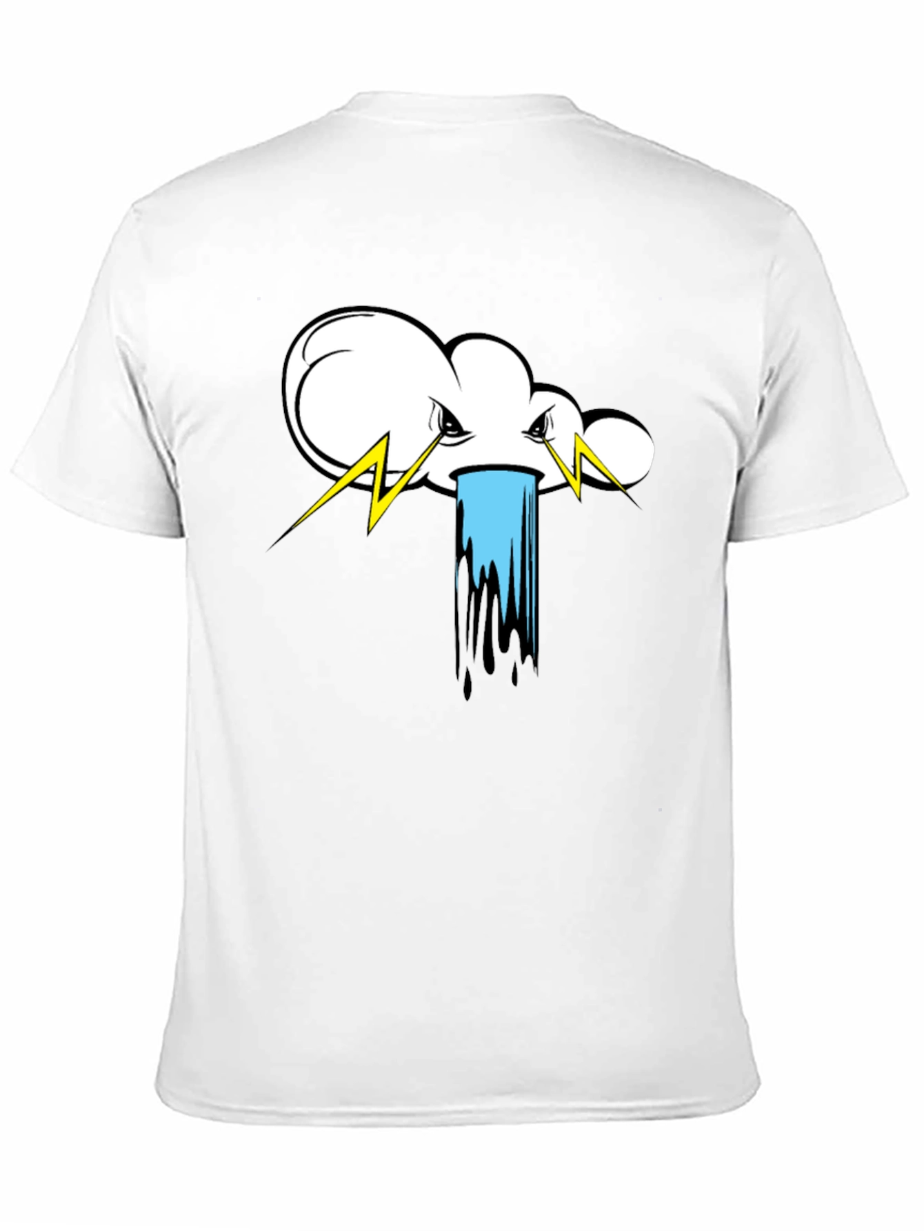 Storm Cloud Graphic Tee - Black Cotton T-Shirt