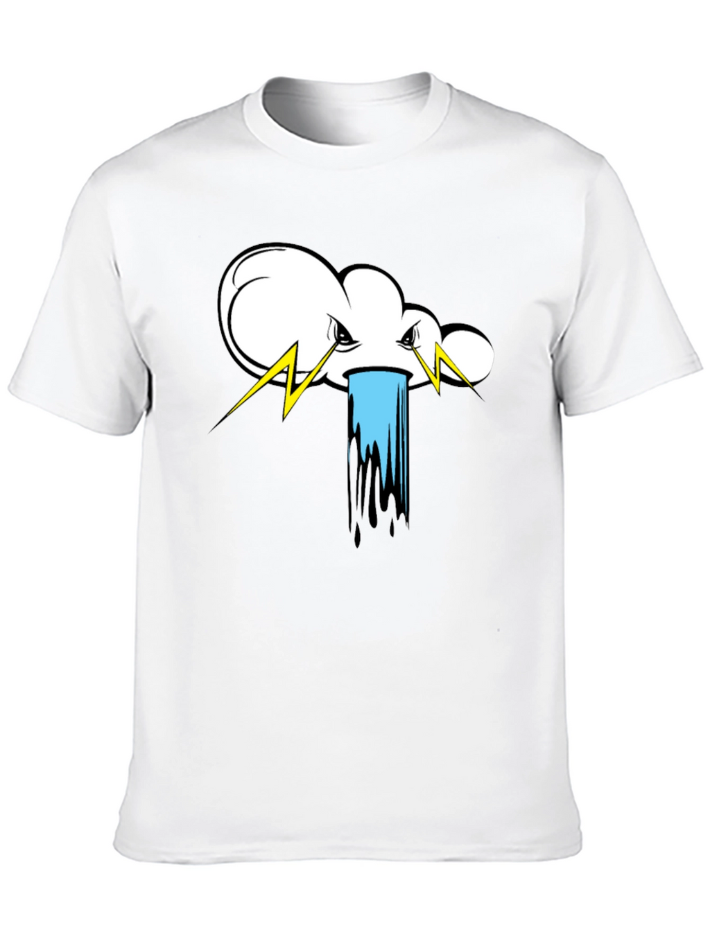Storm Cloud Graphic Tee - Black Cotton T-Shirt