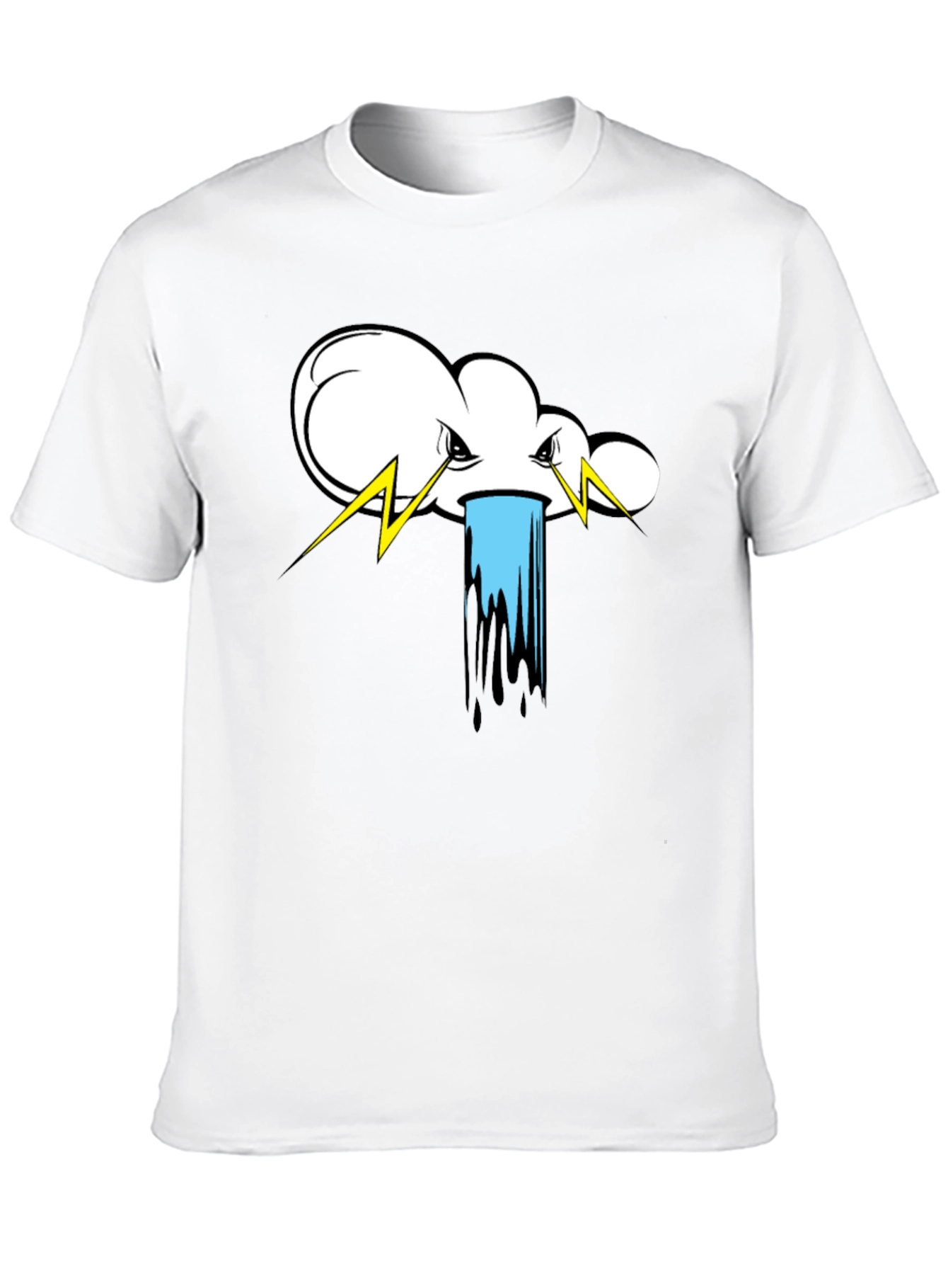 Storm Cloud Graphic Tee - Black Cotton T-Shirt