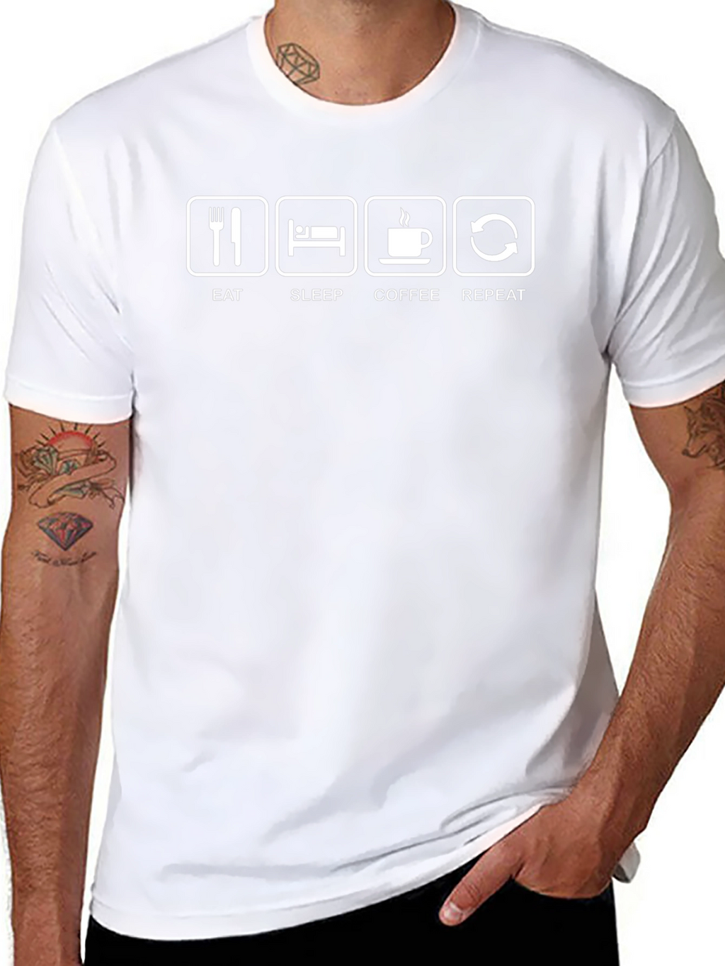 Eat Sleep Coffee Repeat Graphic T-Shirt