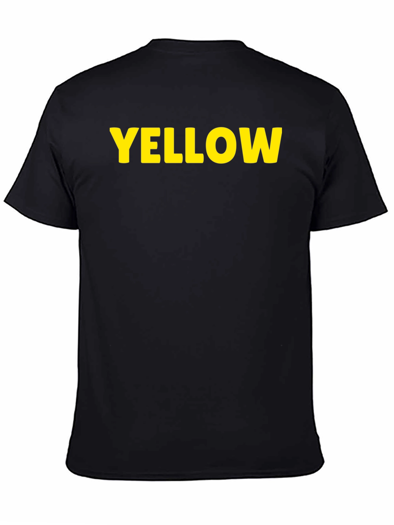 Yellow Print Black T-Shirt - Casual Cotton Tee
