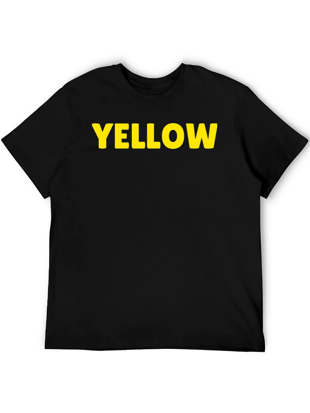 Yellow Print Black T-Shirt - Casual Cotton Tee