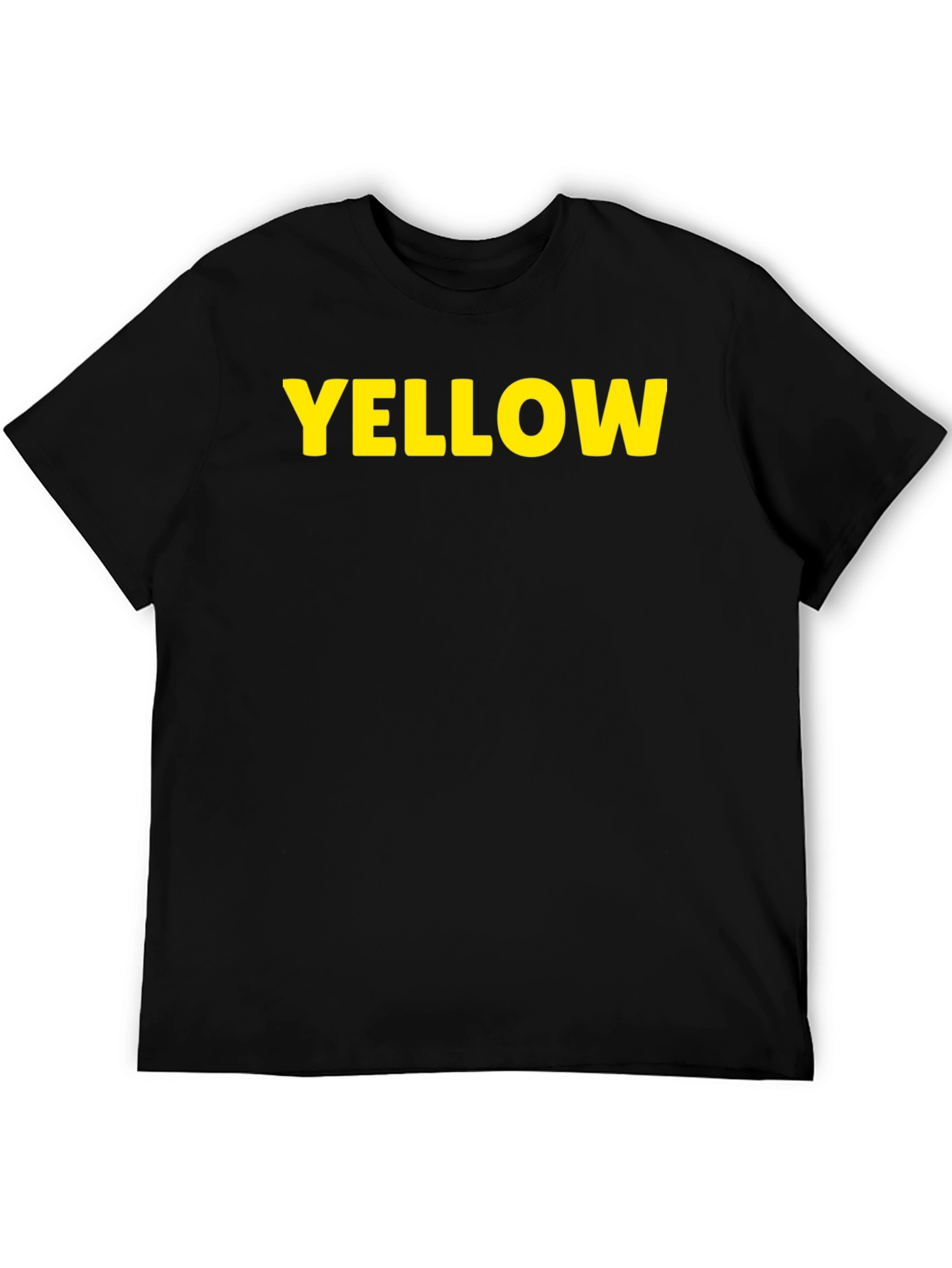 Yellow Print Black T-Shirt - Casual Cotton Tee