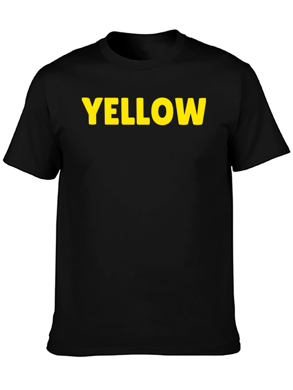 Yellow Print Black T-Shirt - Casual Cotton Tee
