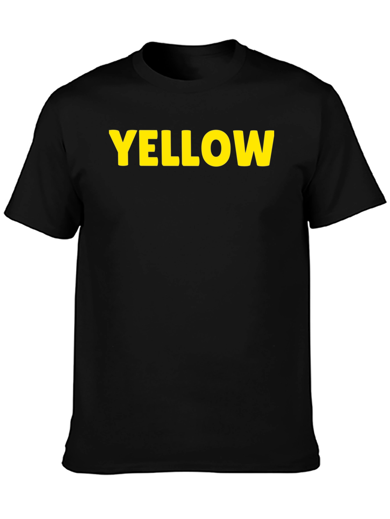 Yellow Print Black T-Shirt - Casual Cotton Tee