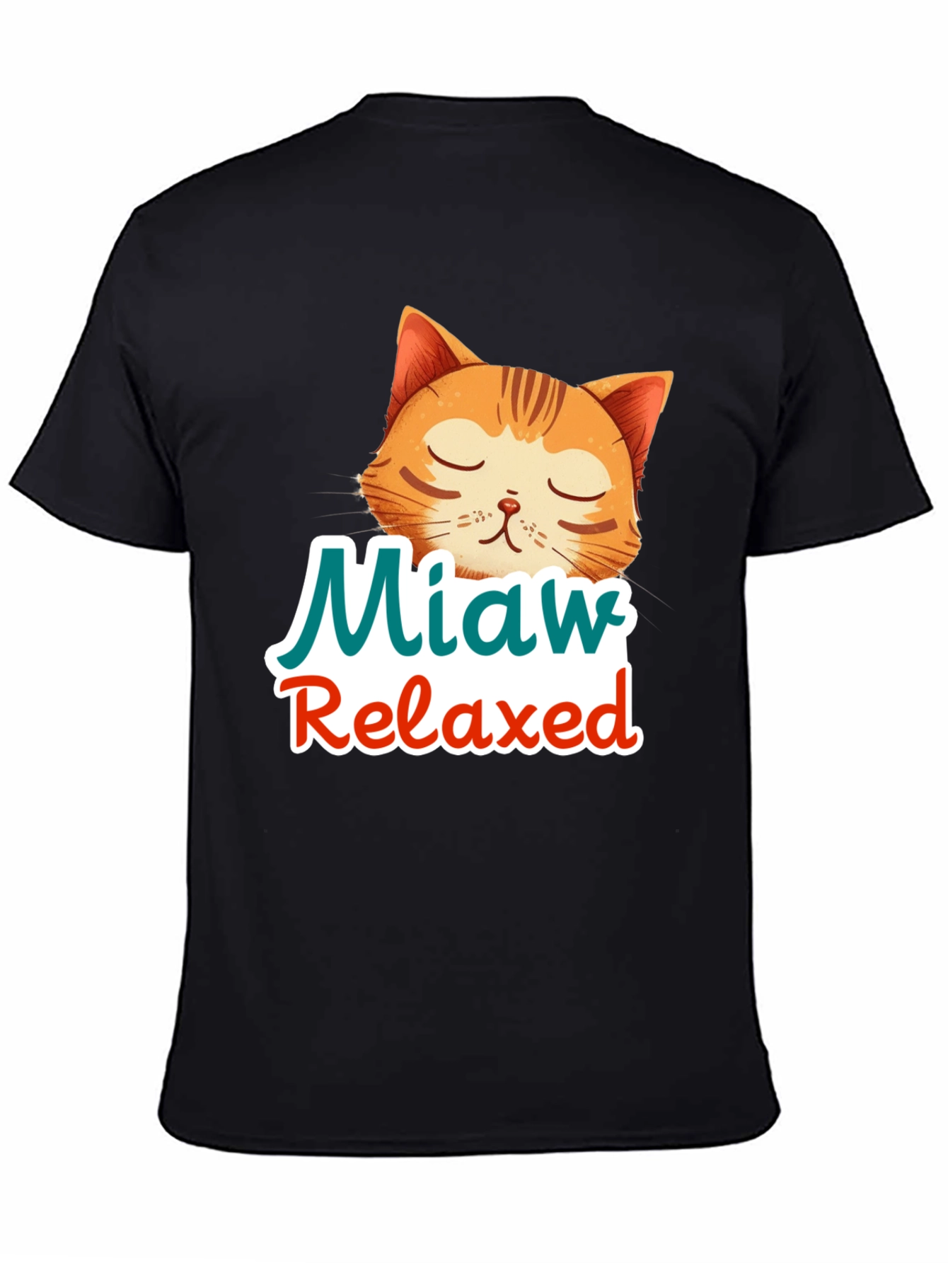 Relaxed Cat Graphic Tee - Miaw Comfort
