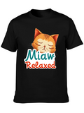 Relaxed Cat Graphic Tee - Miaw Comfort