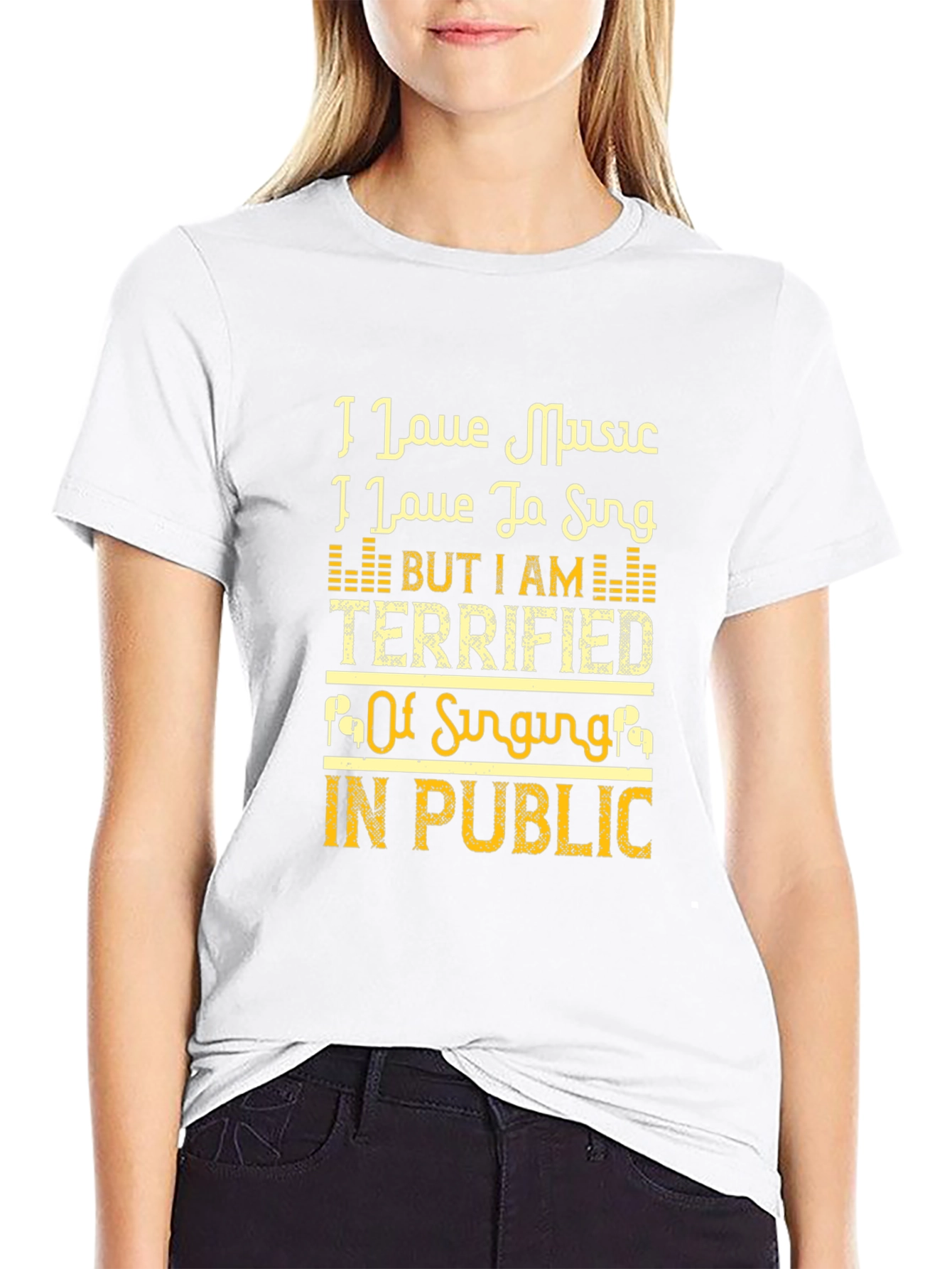 I Love Music Terrified of Singing T-Shirt