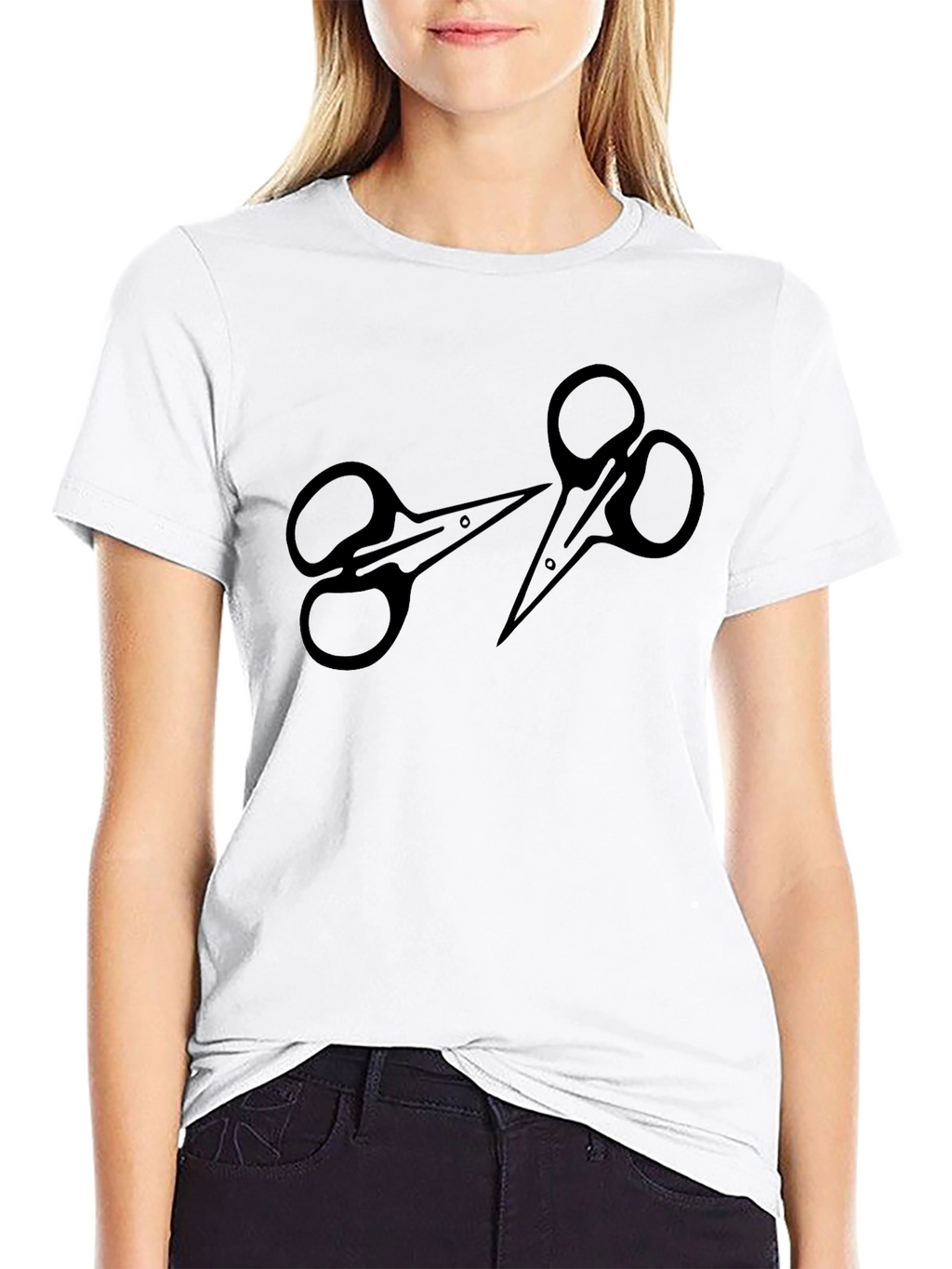 Scissors Graphic Black T-Shirt - Stylish & Unique