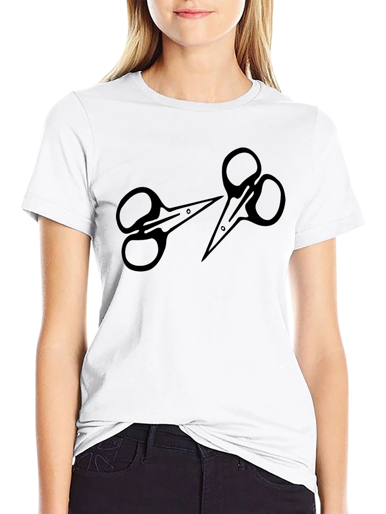 Scissors Graphic Black T-Shirt - Stylish & Unique