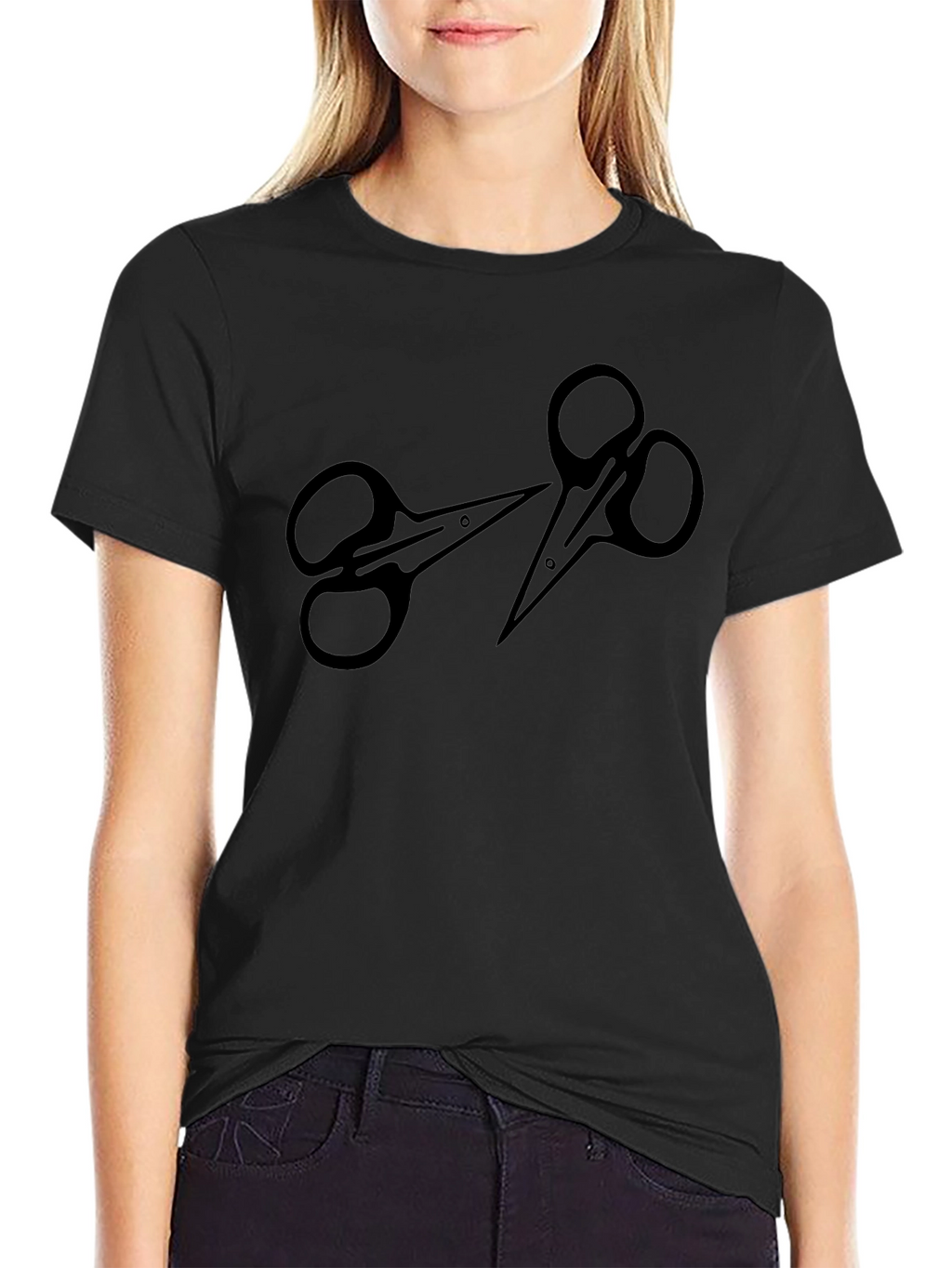 Scissors Graphic Black T-Shirt - Stylish & Unique