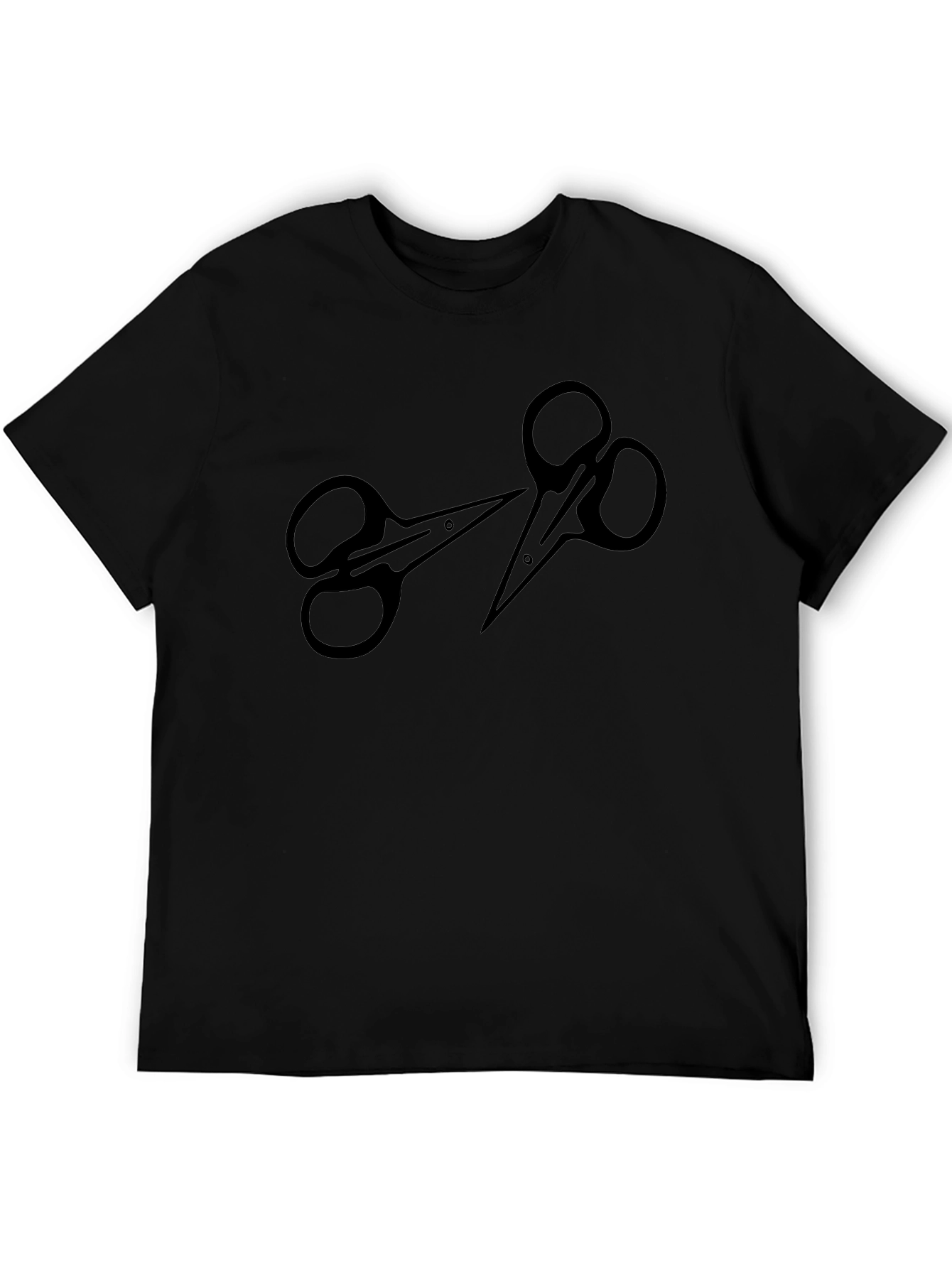 Scissors Graphic Black T-Shirt - Stylish & Unique