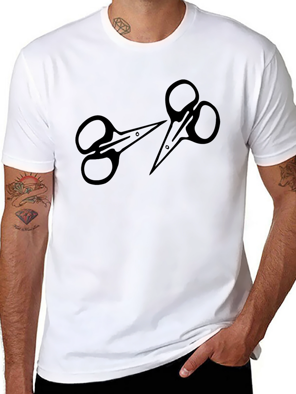Scissors Graphic Black T-Shirt - Stylish & Unique
