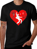 Heart Music Dancer Mens Black T-Shirt