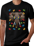 Elephant Autism Puzzle Piece T-Shirt