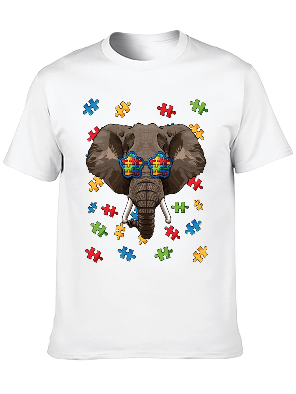Elephant Autism Puzzle Piece T-Shirt