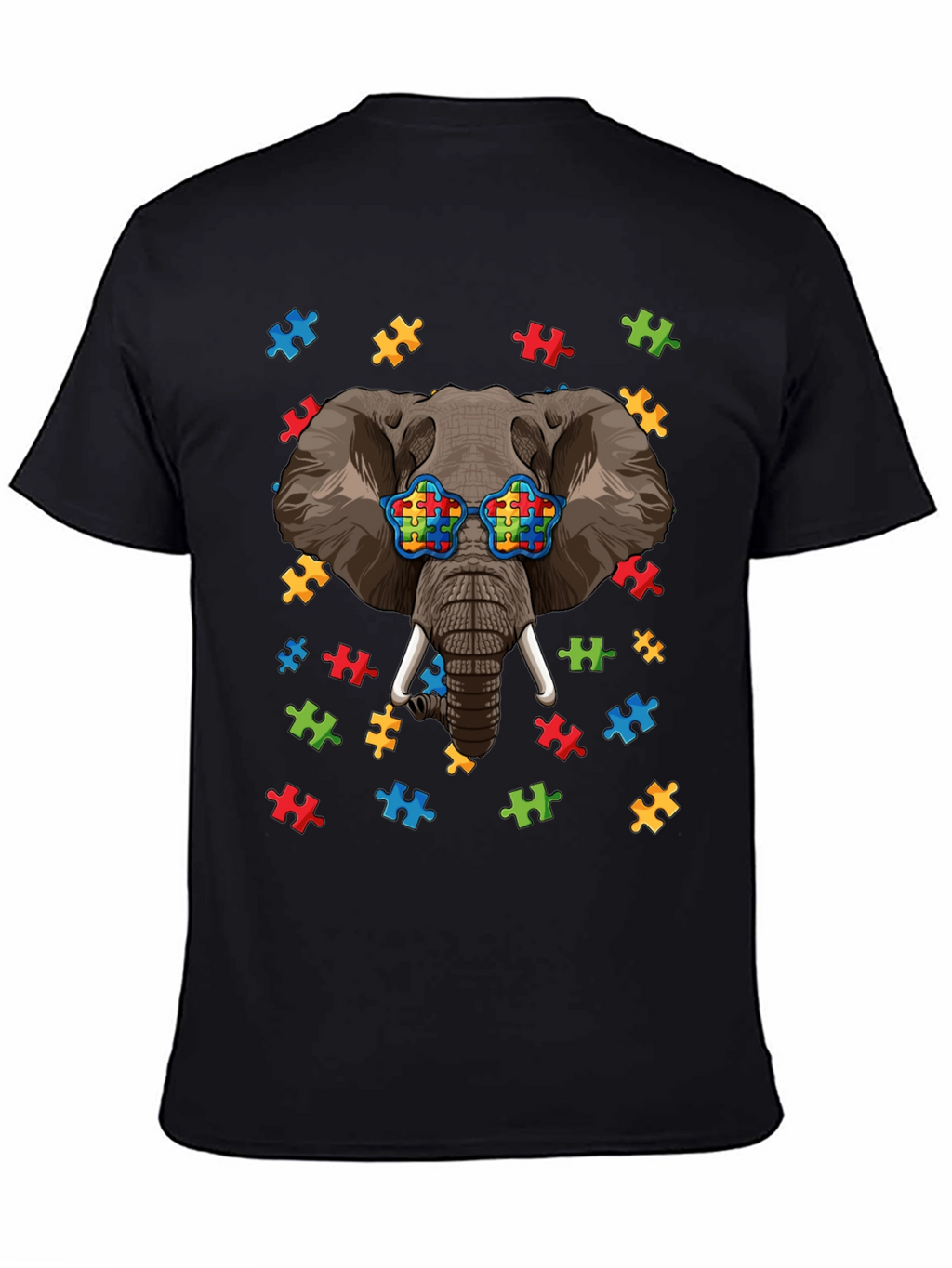 Elephant Autism Puzzle Piece T-Shirt