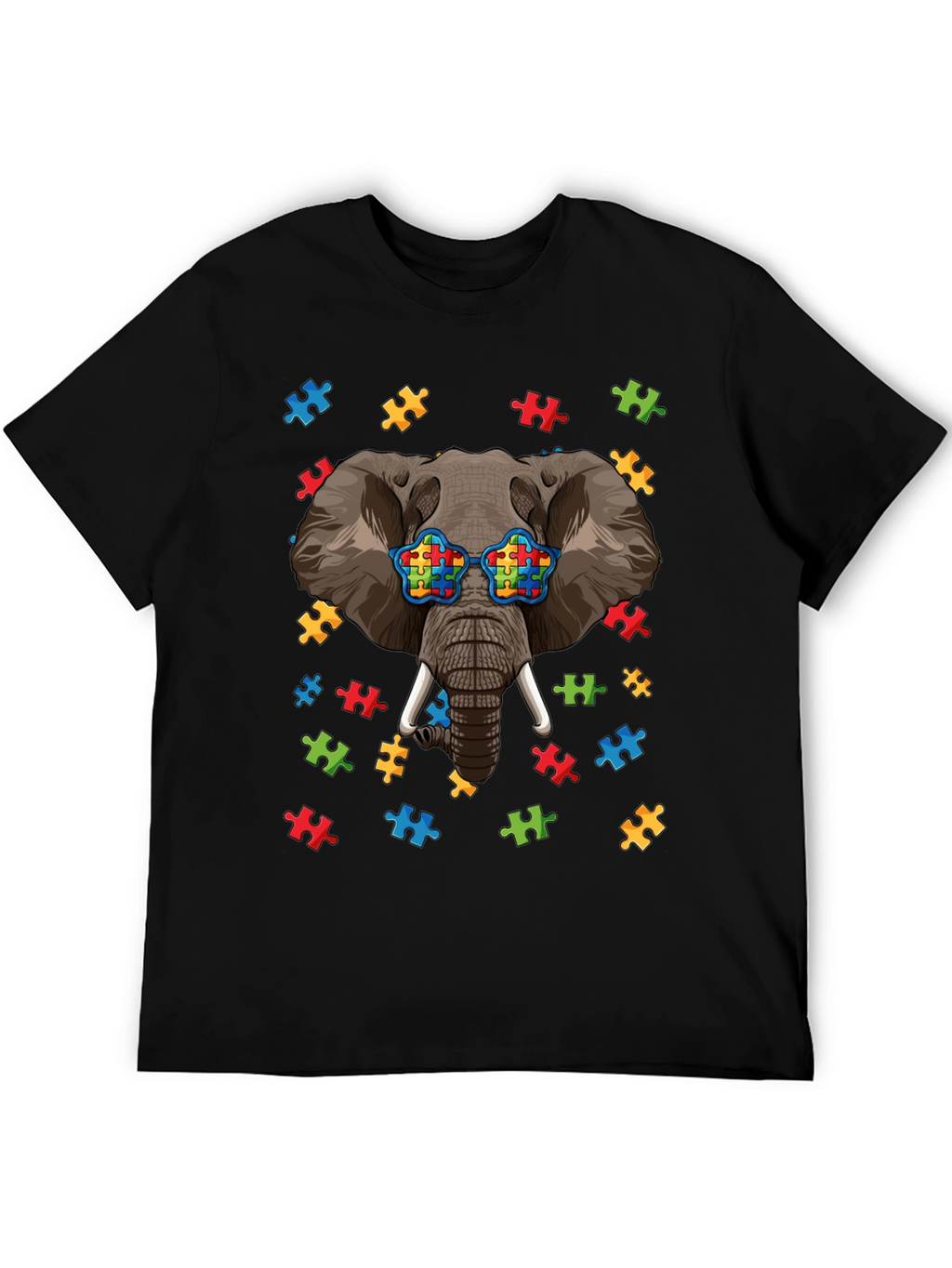 Elephant Autism Puzzle Piece T-Shirt