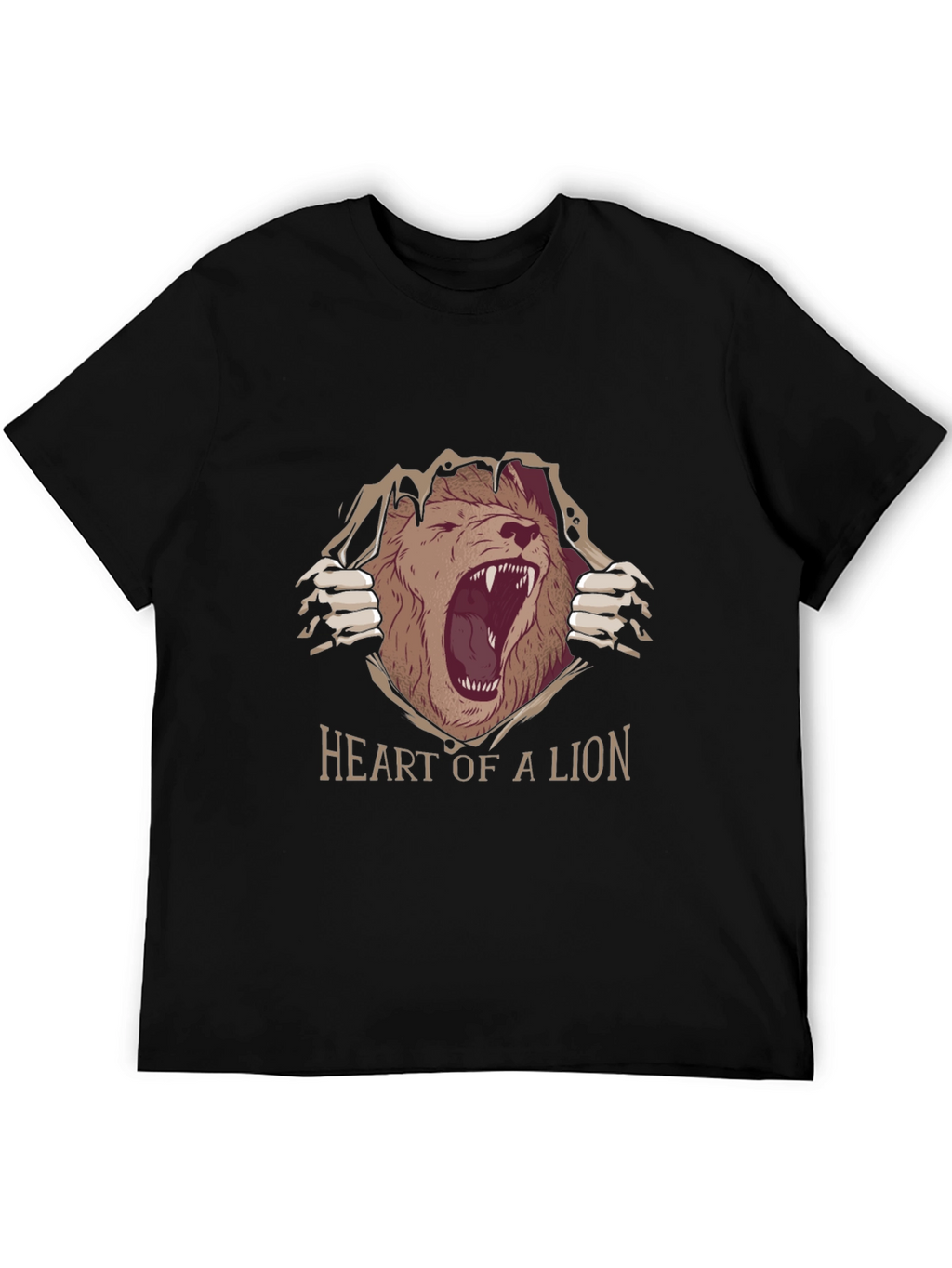 Heart of a Lion Graphic Tee - Black