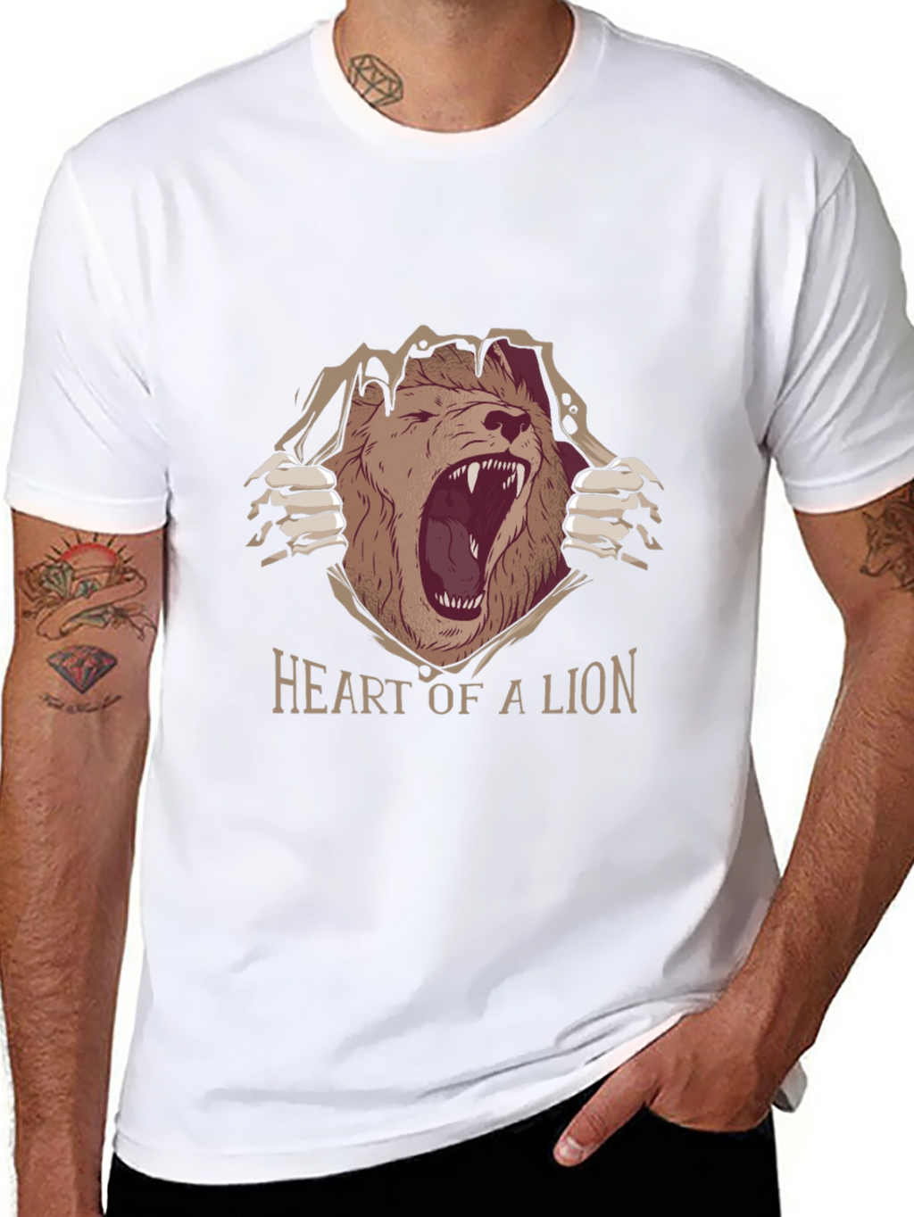 Heart of a Lion Graphic Tee - Black