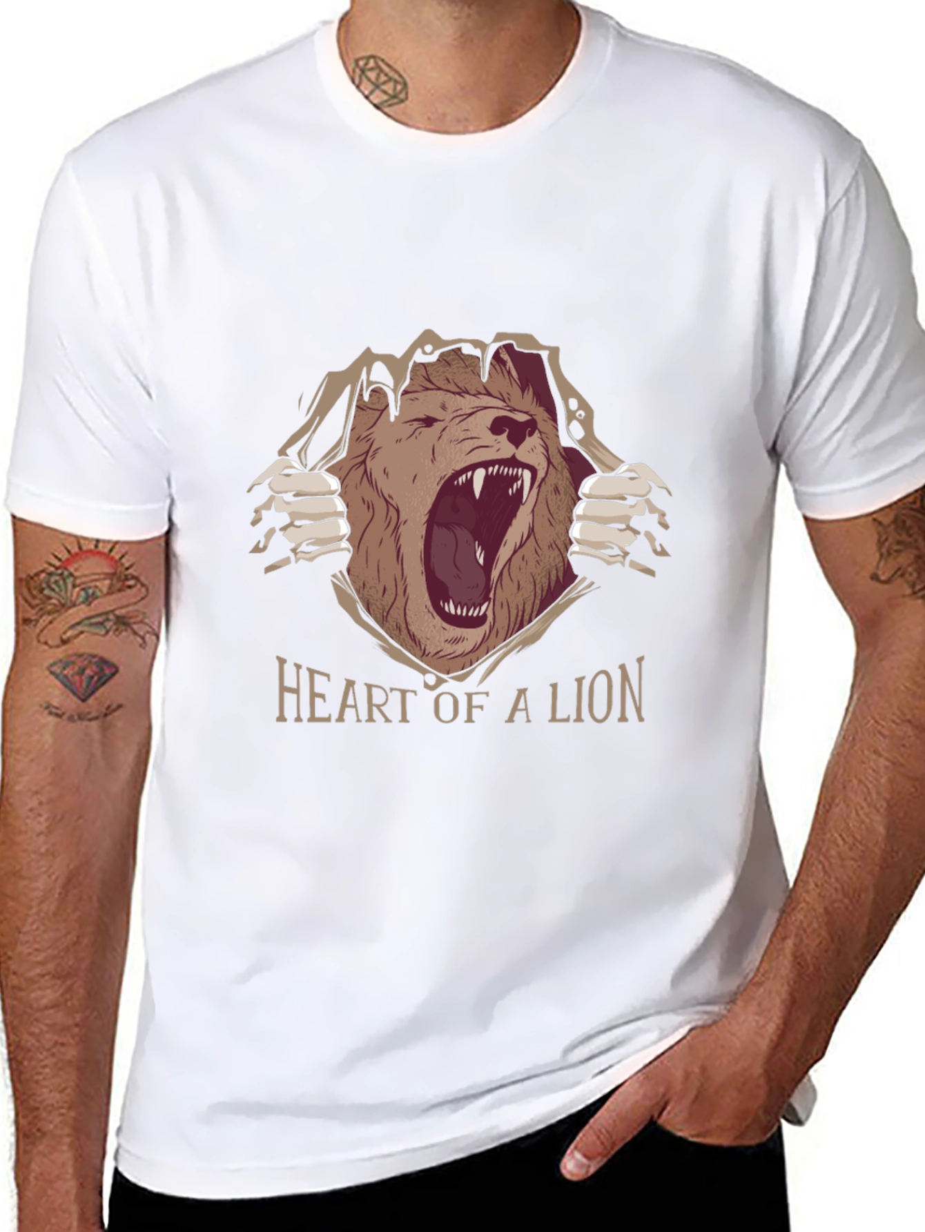 Heart of a Lion Graphic Tee - Black
