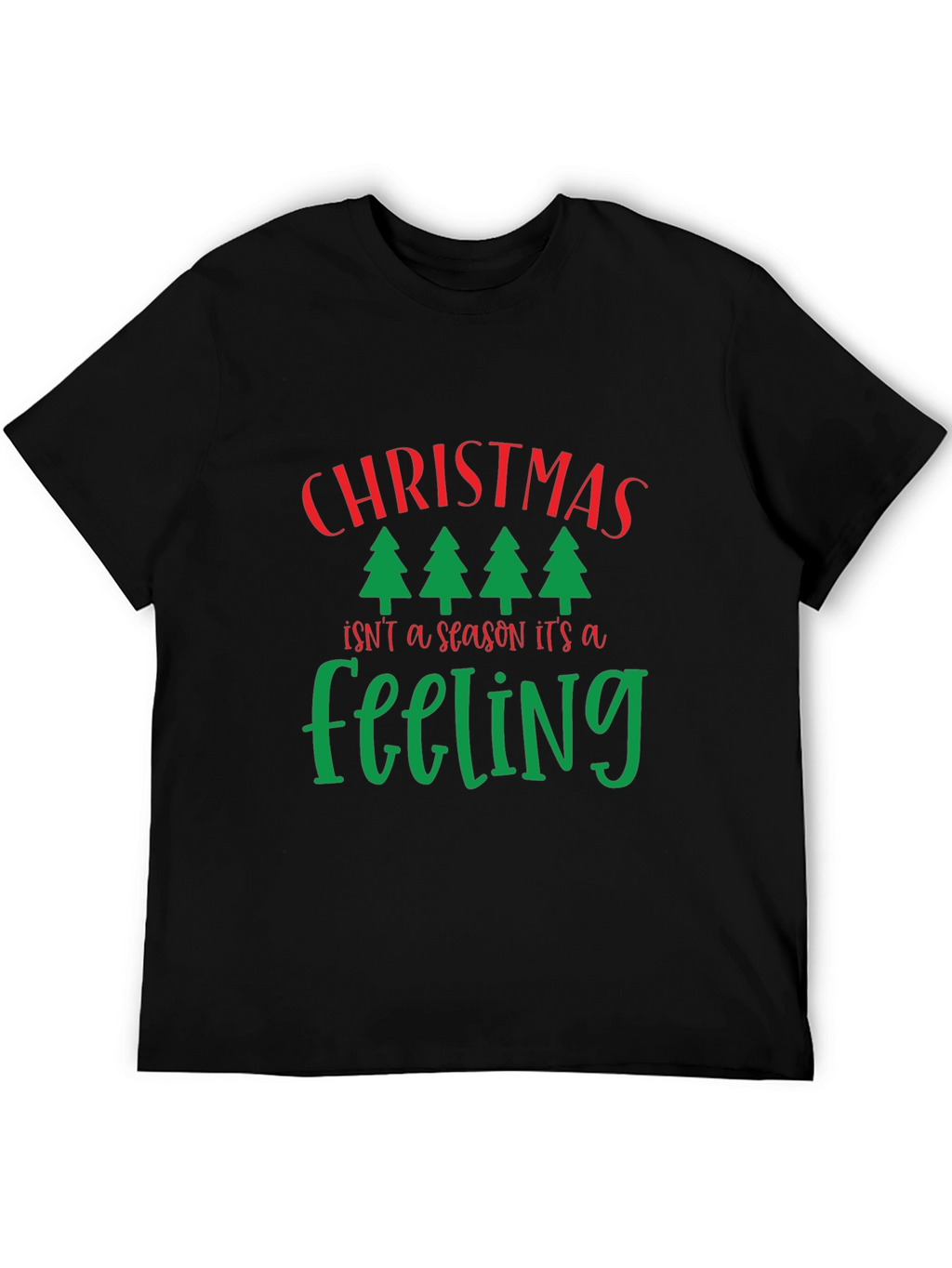 Christmas Feeling Black T-Shirt Holiday Tee