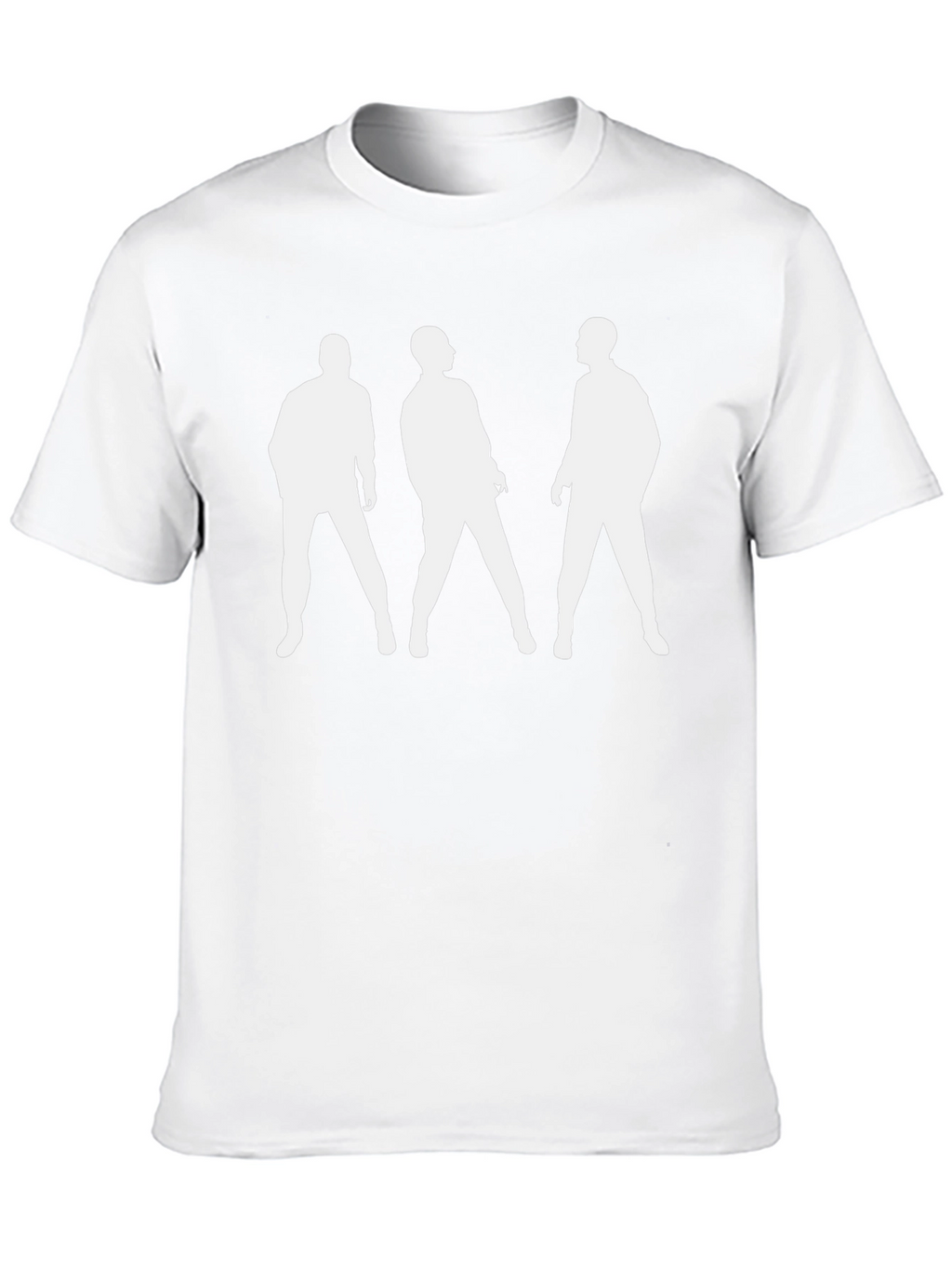 Mens Black T-Shirt with White Silhouettes