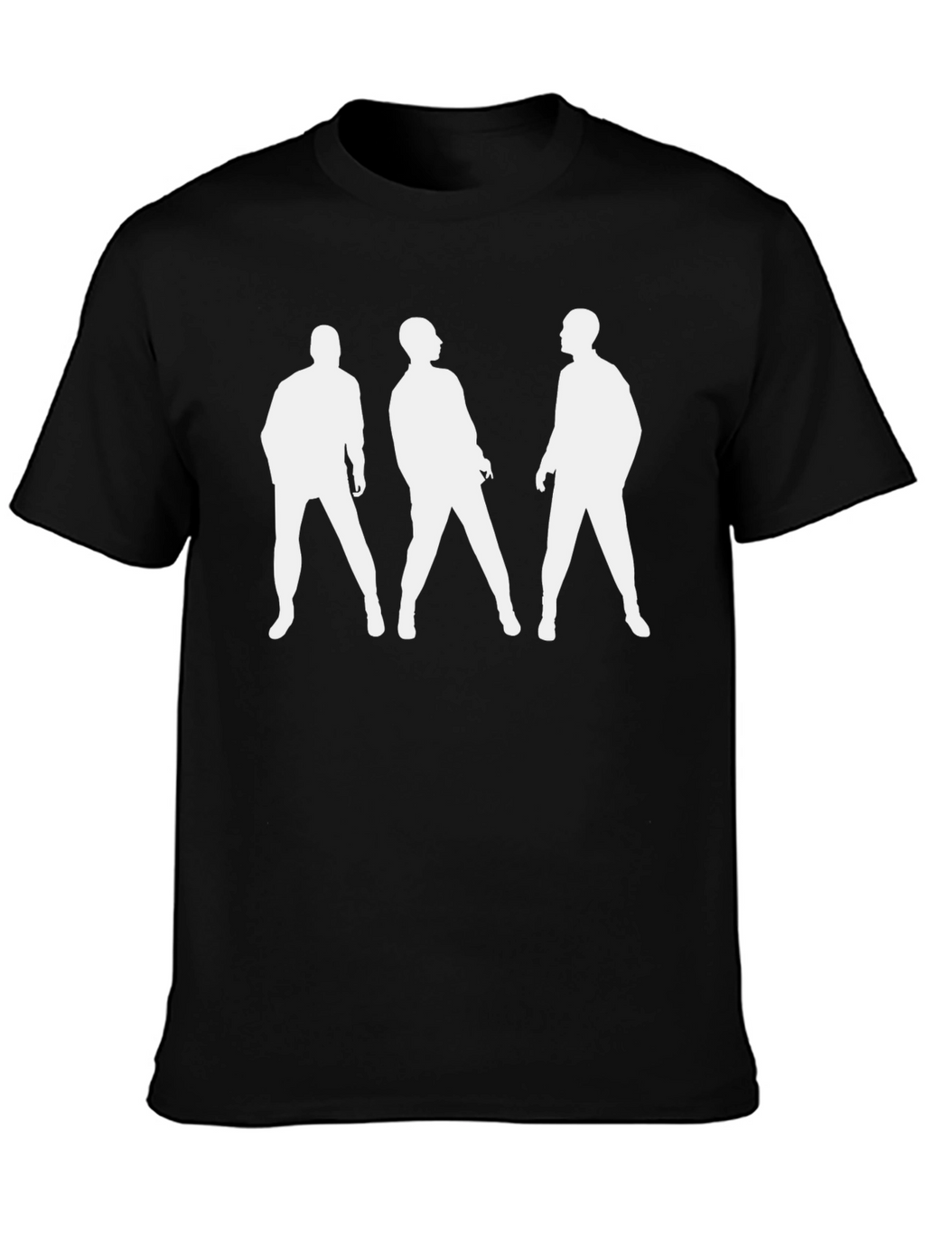 Mens Black T-Shirt with White Silhouettes
