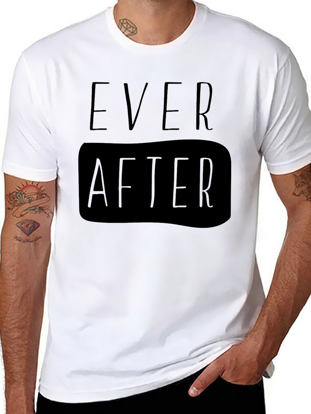 Ever After Black Graphic Tee for Men