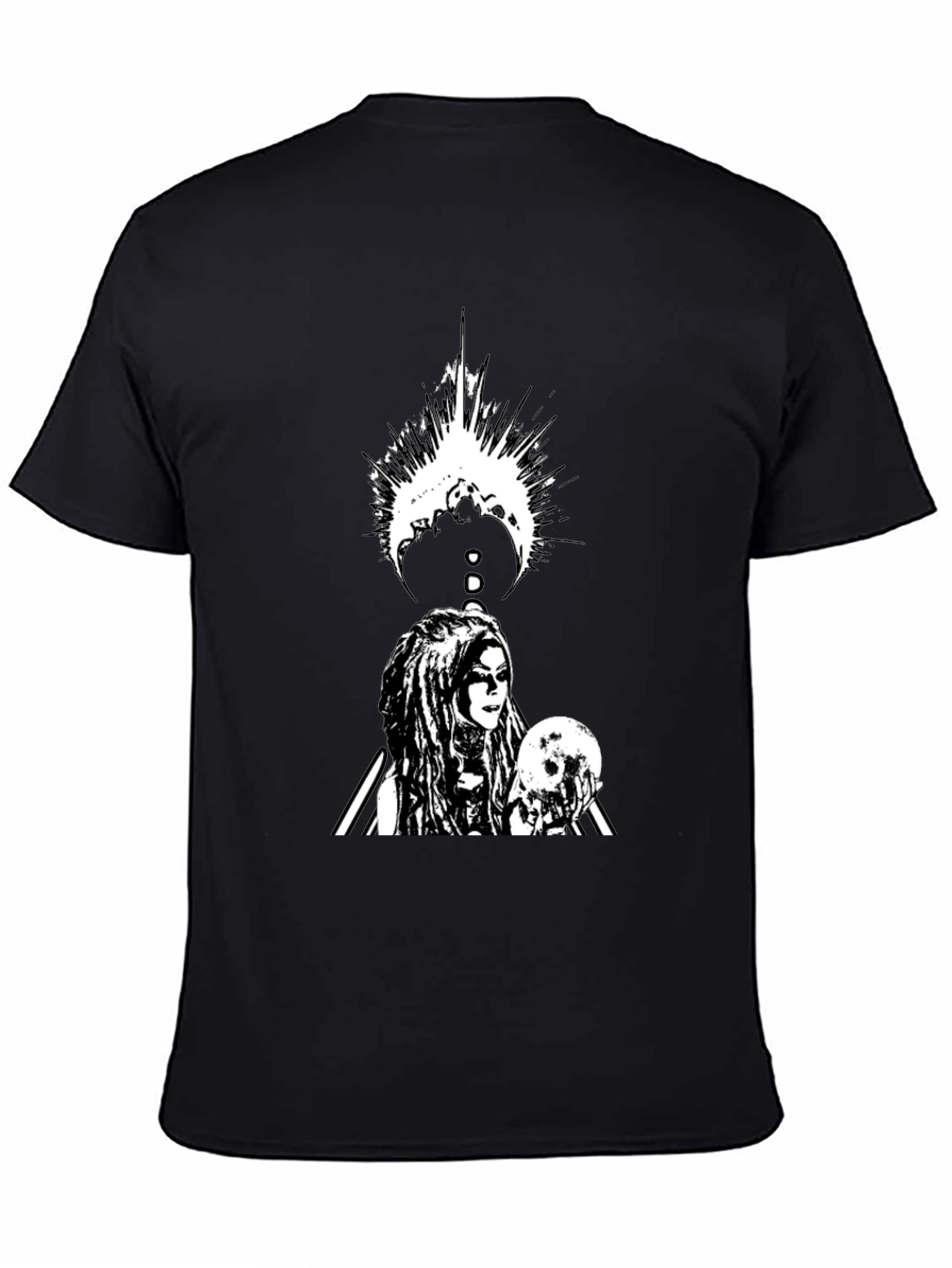 Gothic Warrior Graphic Black T-Shirt