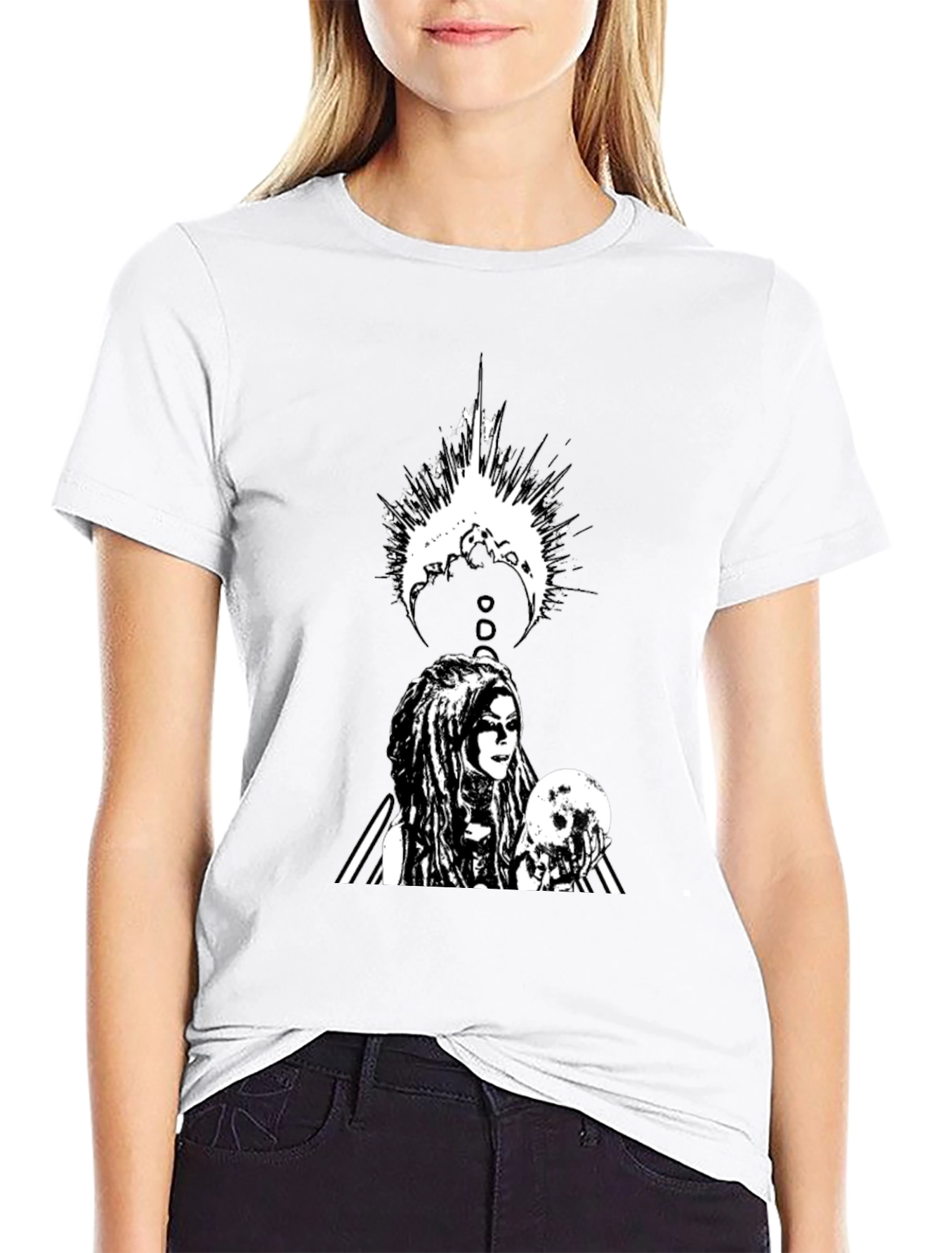 Gothic Warrior Graphic Black T-Shirt
