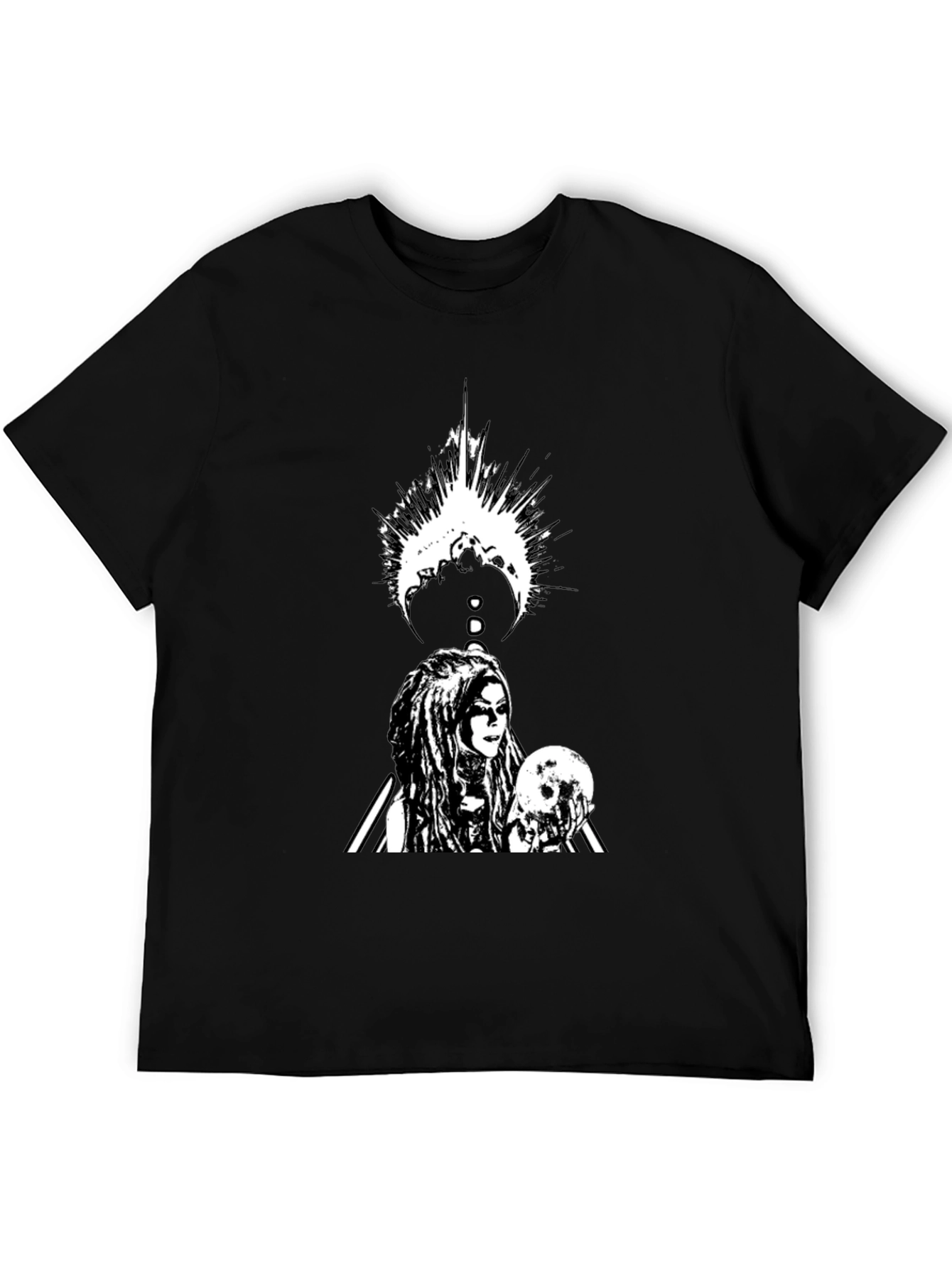 Gothic Warrior Graphic Black T-Shirt