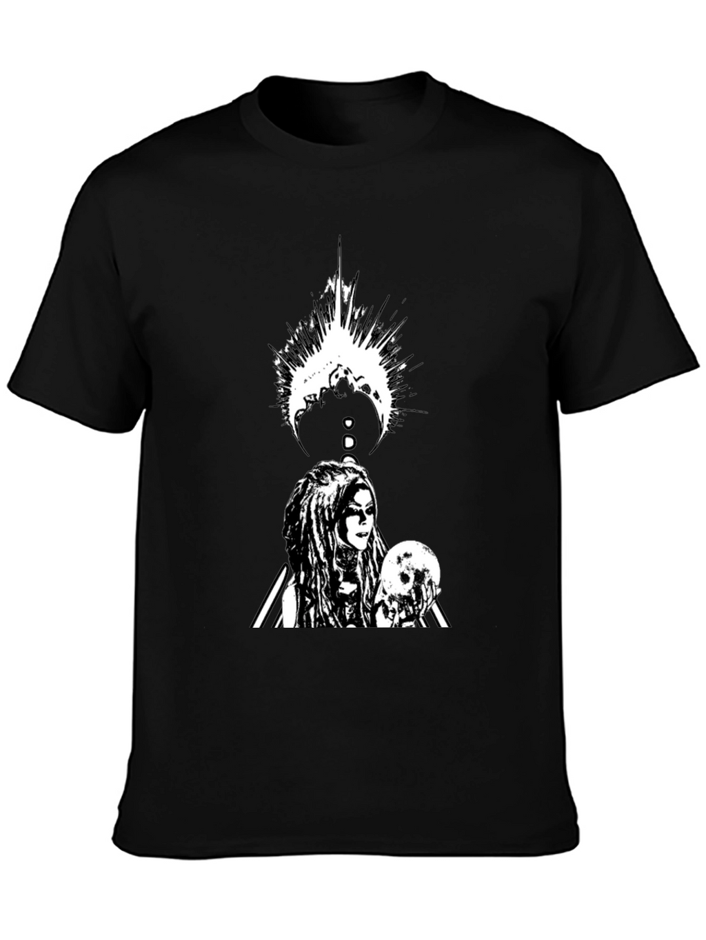Gothic Warrior Graphic Black T-Shirt