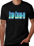 Stop COVID-19 Black T-Shirt