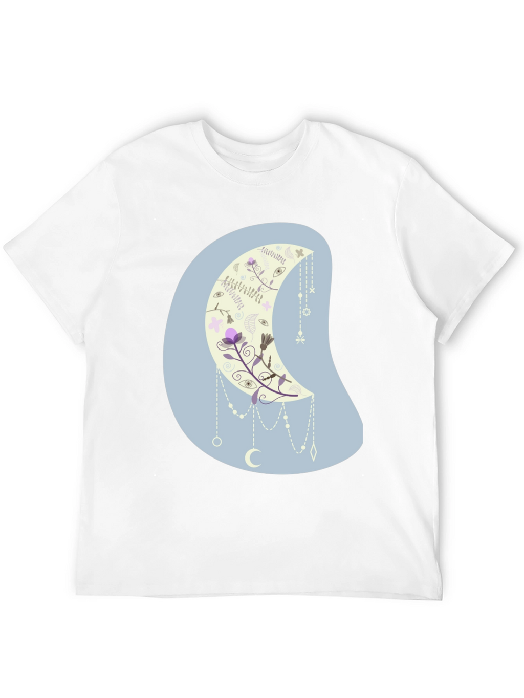 Floral Moon Graphic Tee - Black