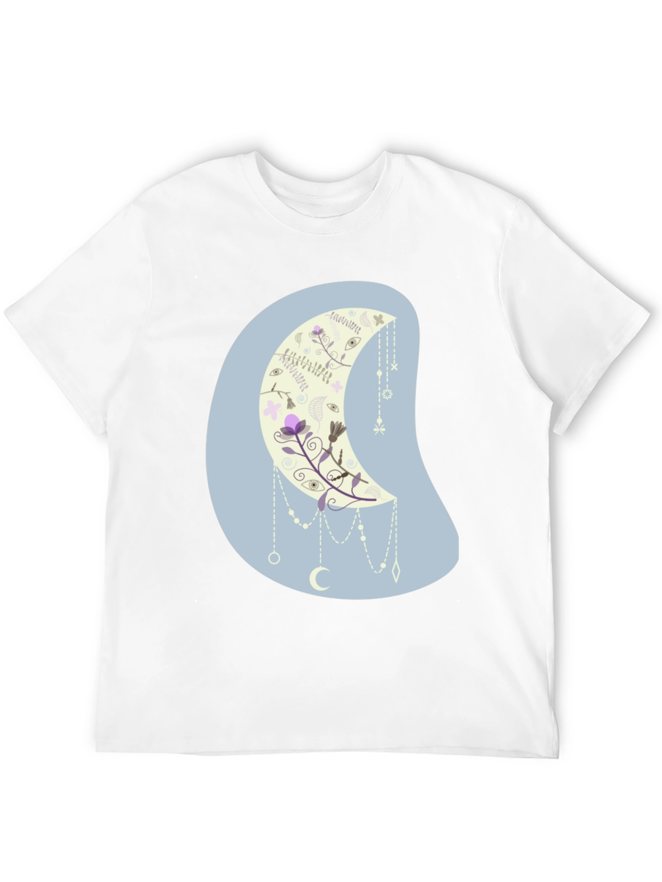 Floral Moon Graphic Tee - Black