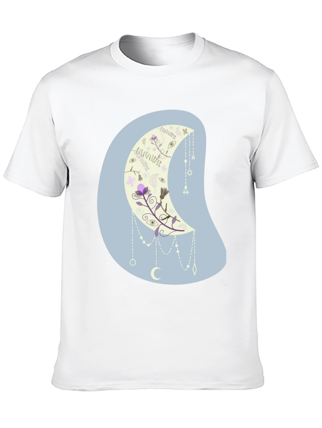 Floral Moon Graphic Tee - Black