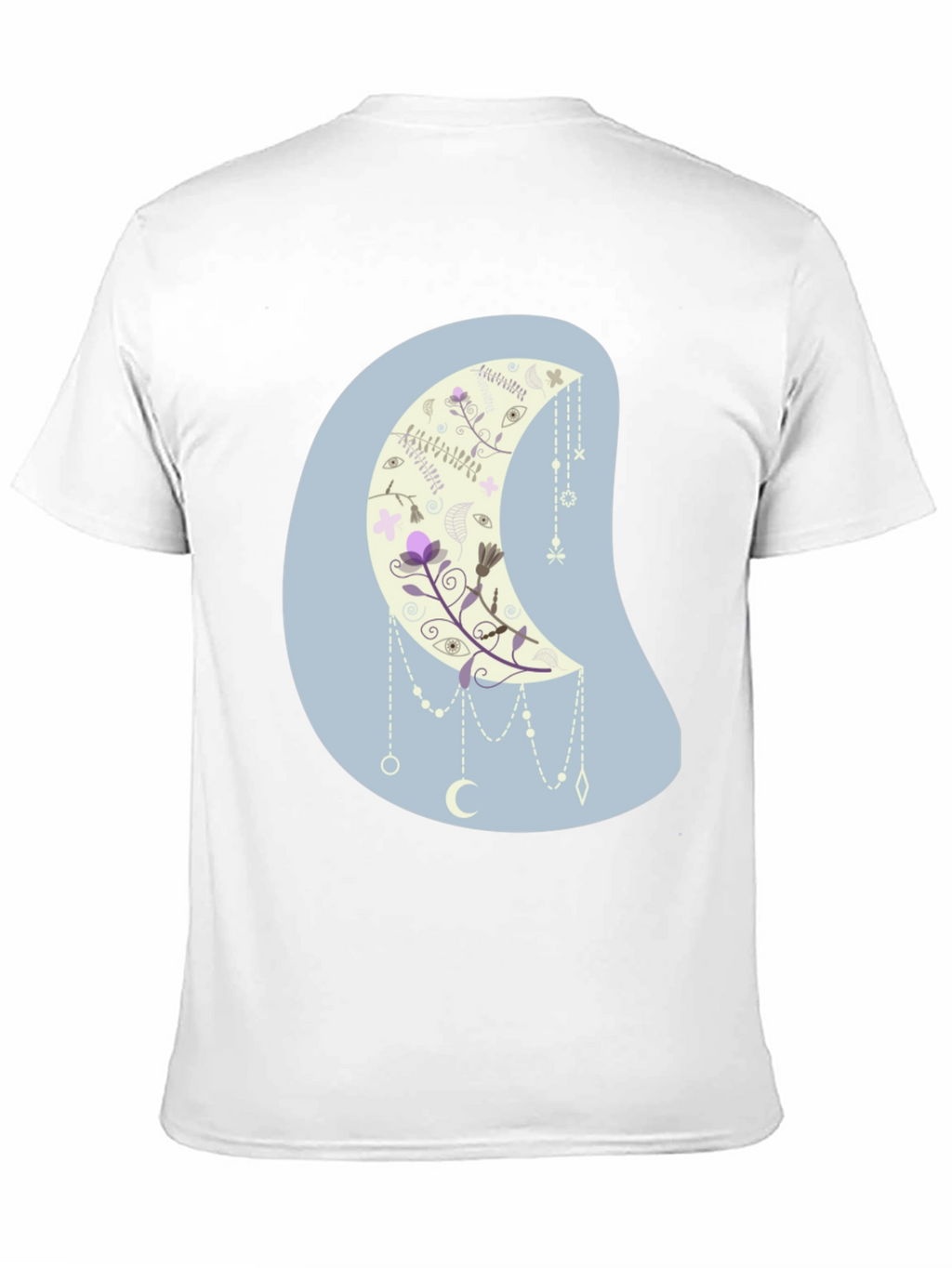 Floral Moon Graphic Tee - Black