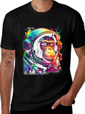 Monkey Astronaut Graphic T-Shirt