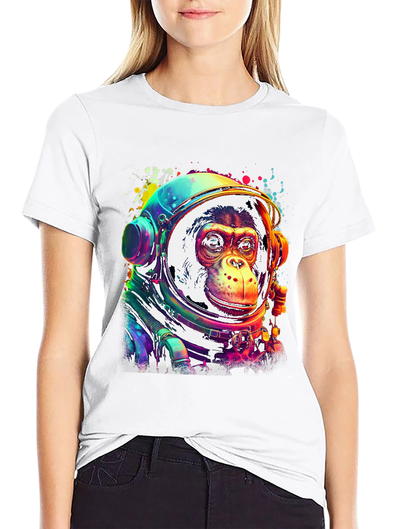 Monkey Astronaut Graphic T-Shirt