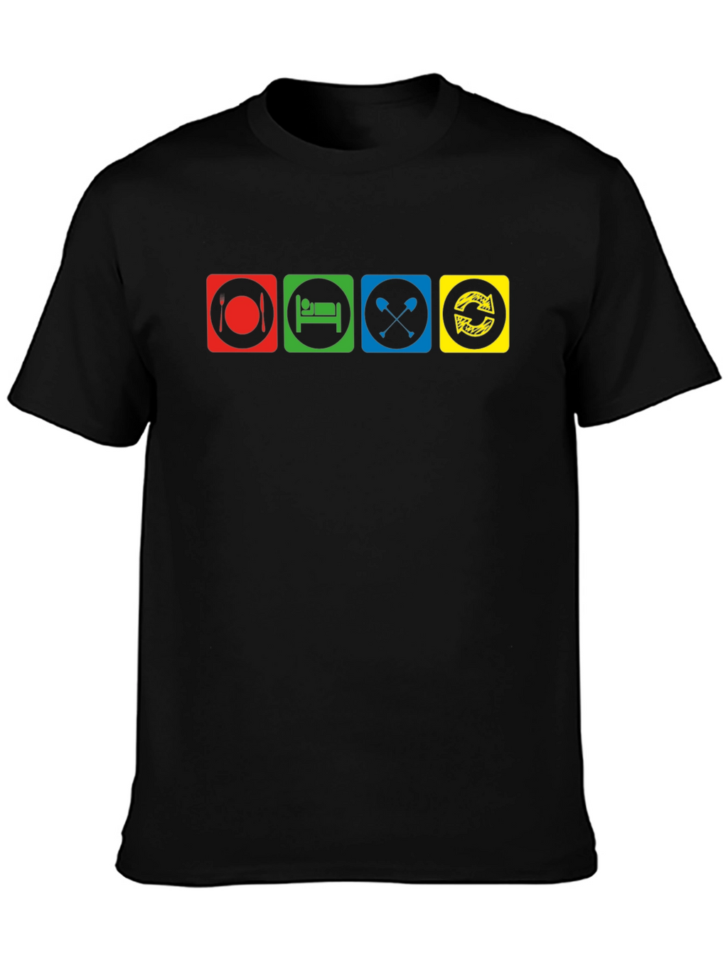 Eat Sleep Kayak Repeat Black T-Shirt